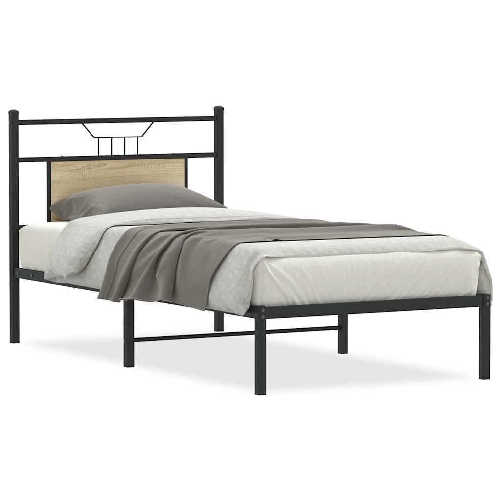 vidaXL Bett Bettgestell ohne Matratze Sonoma-Eiche günstig online kaufen