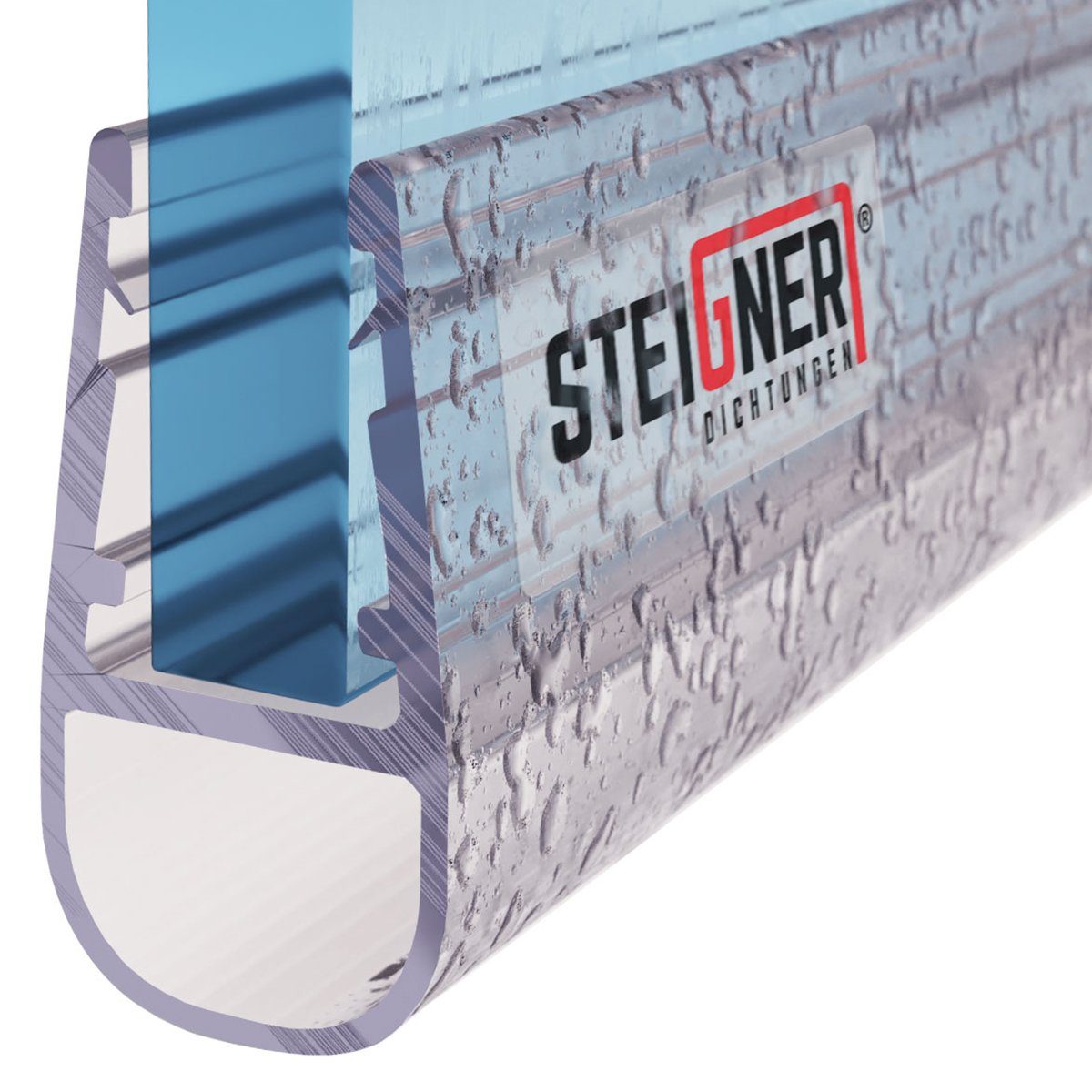 STEIGNER Duschdichtung 30cm Gerade PVC Ersatzdichtung für Dusche, L: 30 cm, (1 Stück Packung, Einzeldichtung), Glasstärke 6/7/ 8 mm Model: UK07
