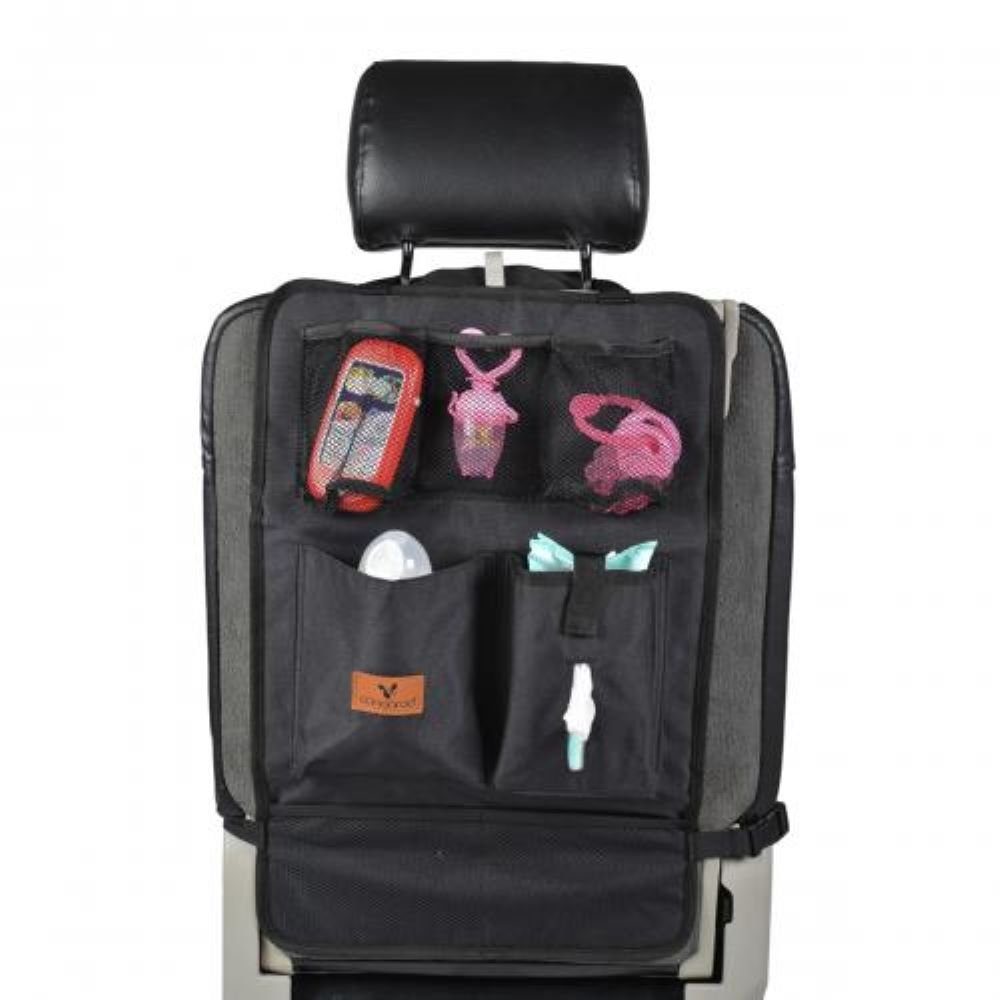 Auto Organizer Cangaroo schwarz Reise für mit Rückenlehnenschutz Auto-Rückenlehnentasche Organizer Taschen (1-tlg), mit Taschen