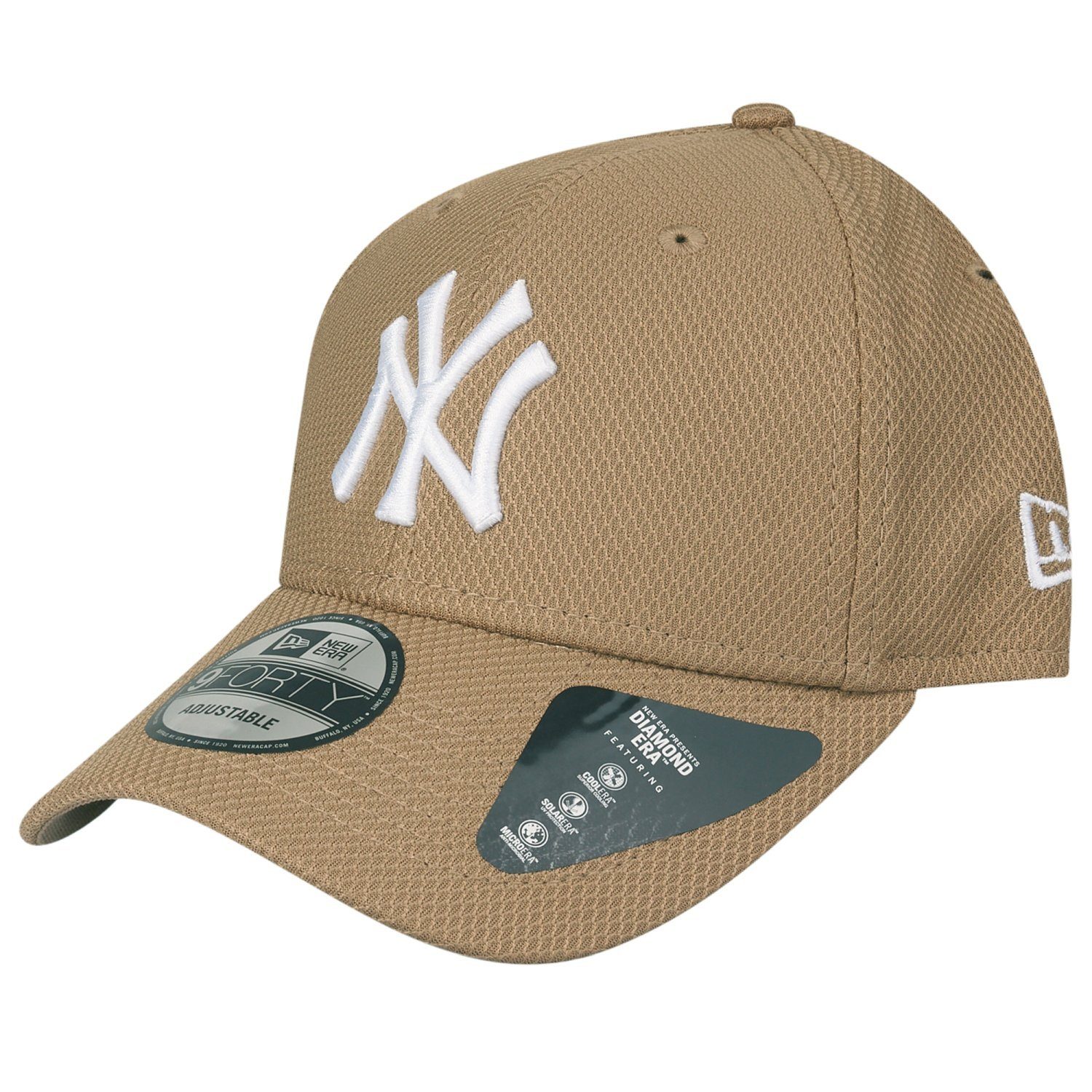 New Era Baseball Cap 9Forty Strapback DIAMOND New York Yankees Khaki