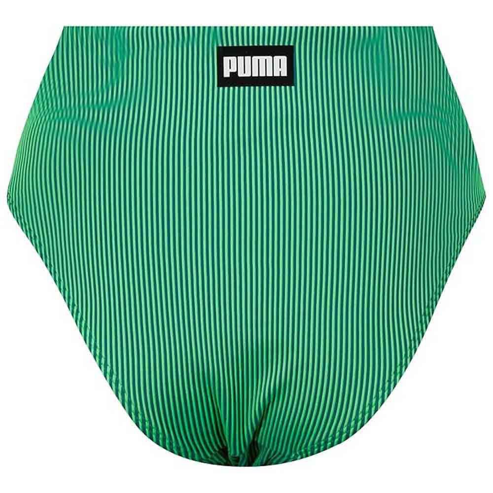 PUMA Bikini-Hose PUMA SWIM WOMEN RIBBED HIGH WAIST B GREEN / BLACK