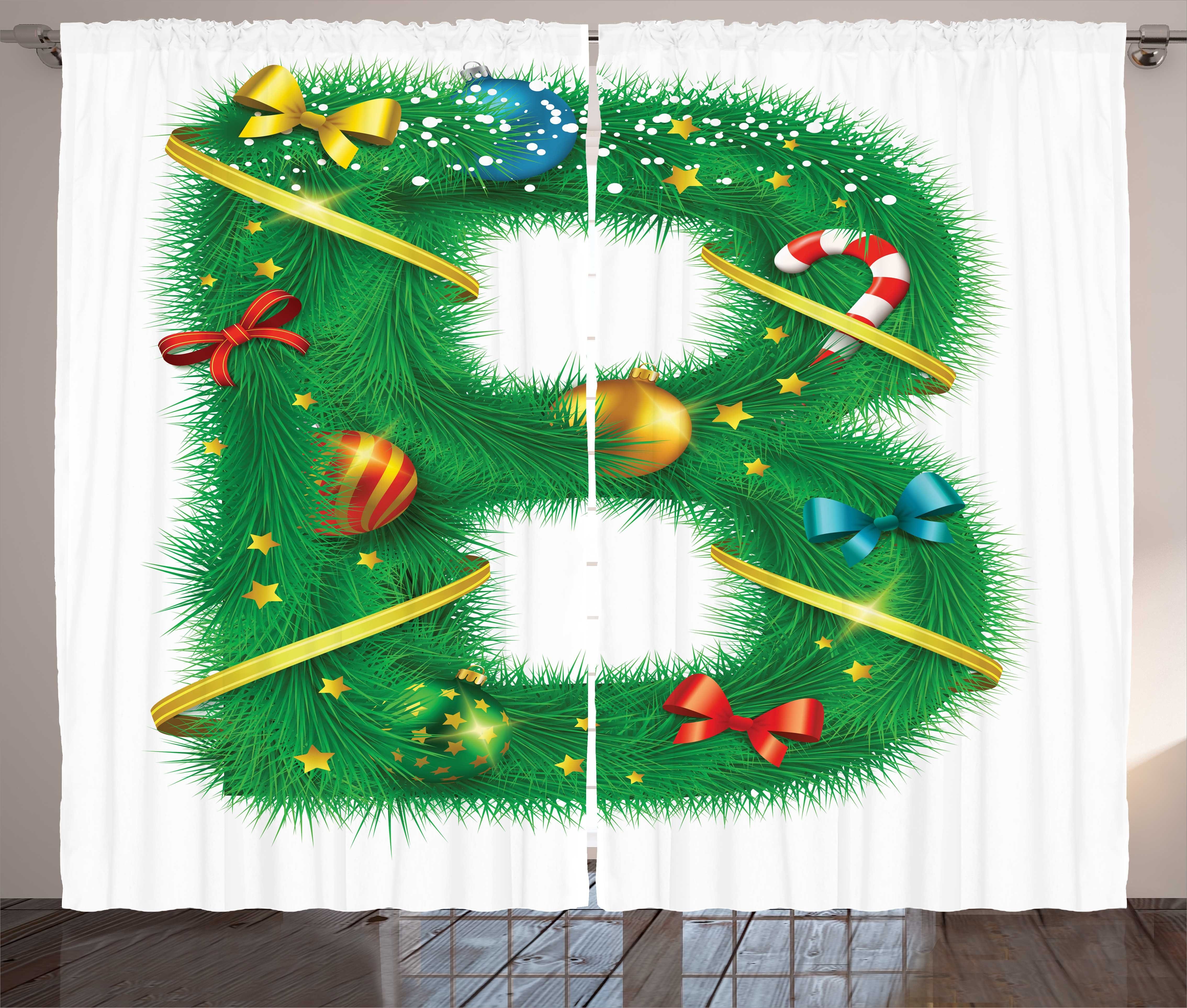 Gardine Schlafzimmer Kräuselband Vorhang mit Schlaufen und Haken, Abakuhaus, Weihnachtsalphabet B Kalligraphie