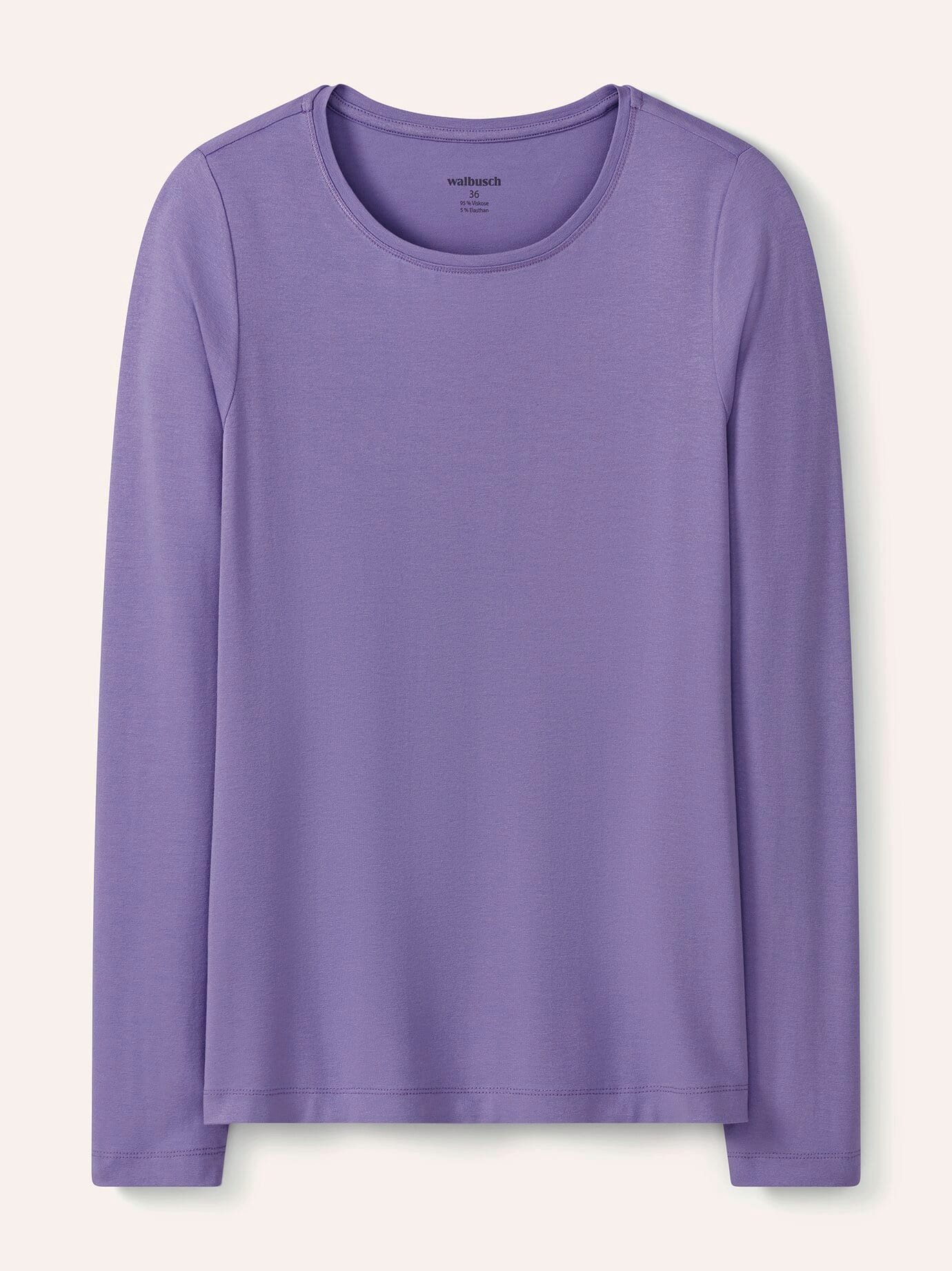 Walbusch Langarmshirt Damen Viskose-Shirt Langarm Rundhals leicht tailliert, Rundhals