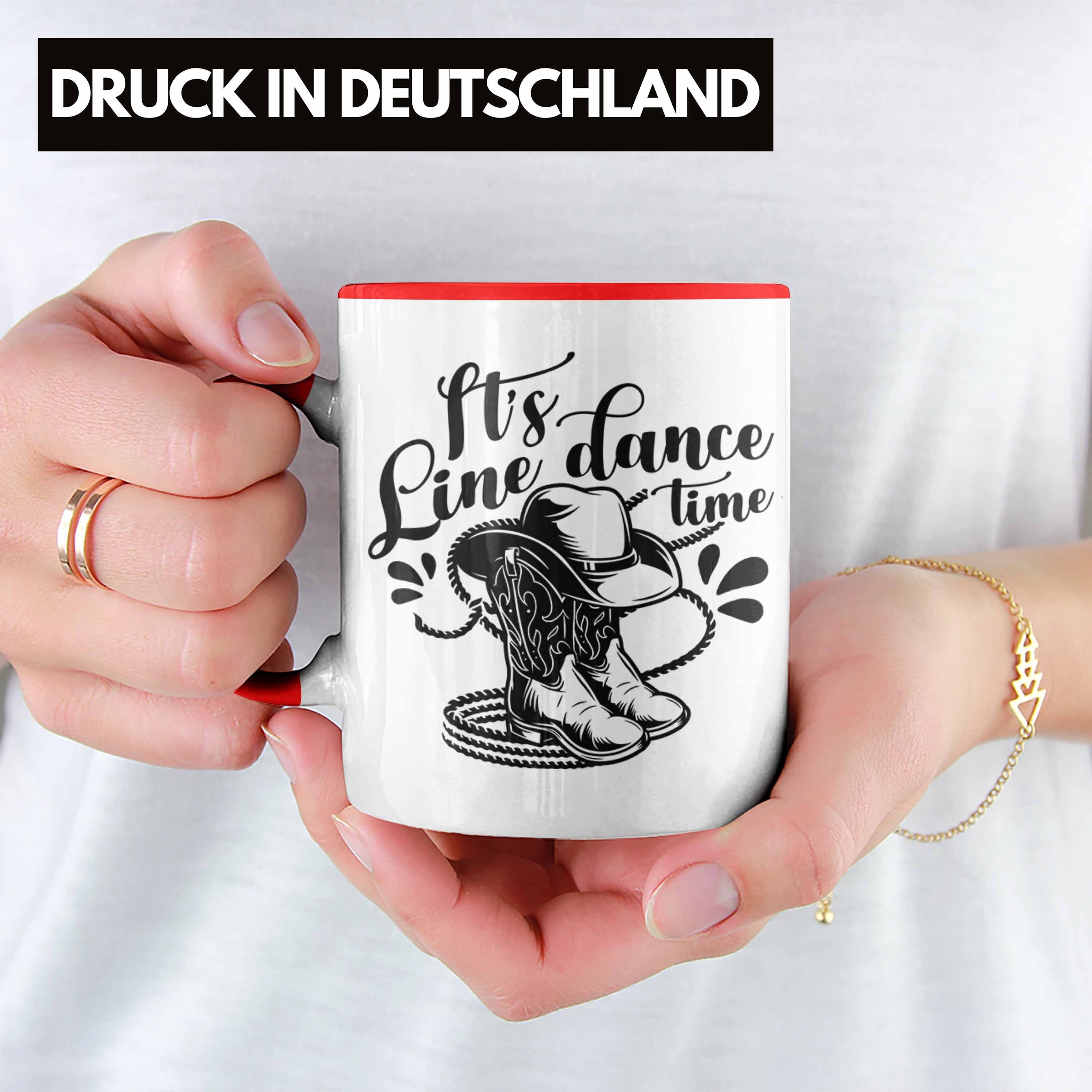Tasse "It's Time" Tasse Dance Lustige Dance Geschenk Fans Rot Line Trendation Line