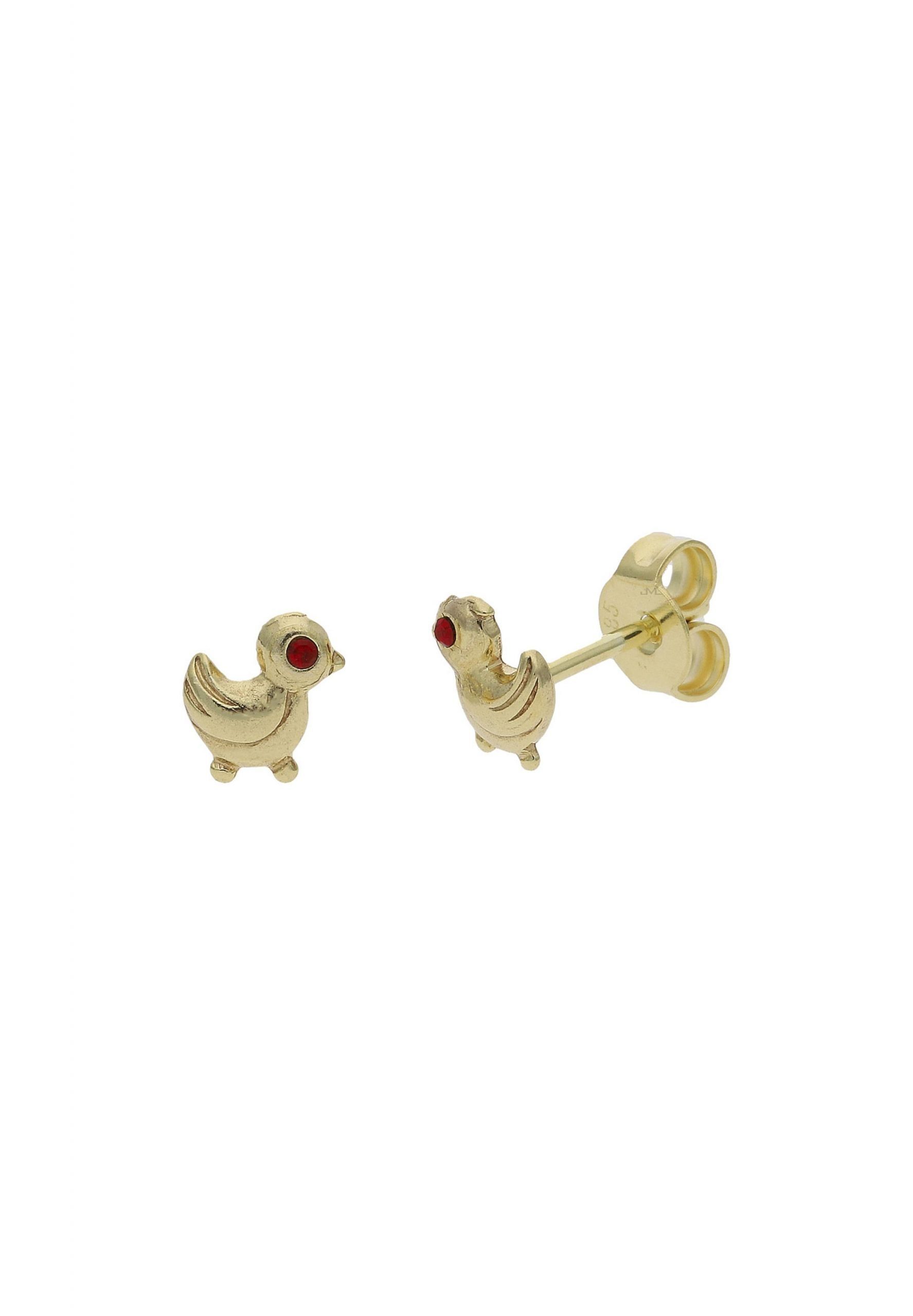 JuwelmaLux Paar Ohrstecker Ohrstecker Gold Ente Ohrringe Zirkonia (2-tlg), Mädchen Kinderohrstecker Gold 585/000, inkl. Schmuckschachtel