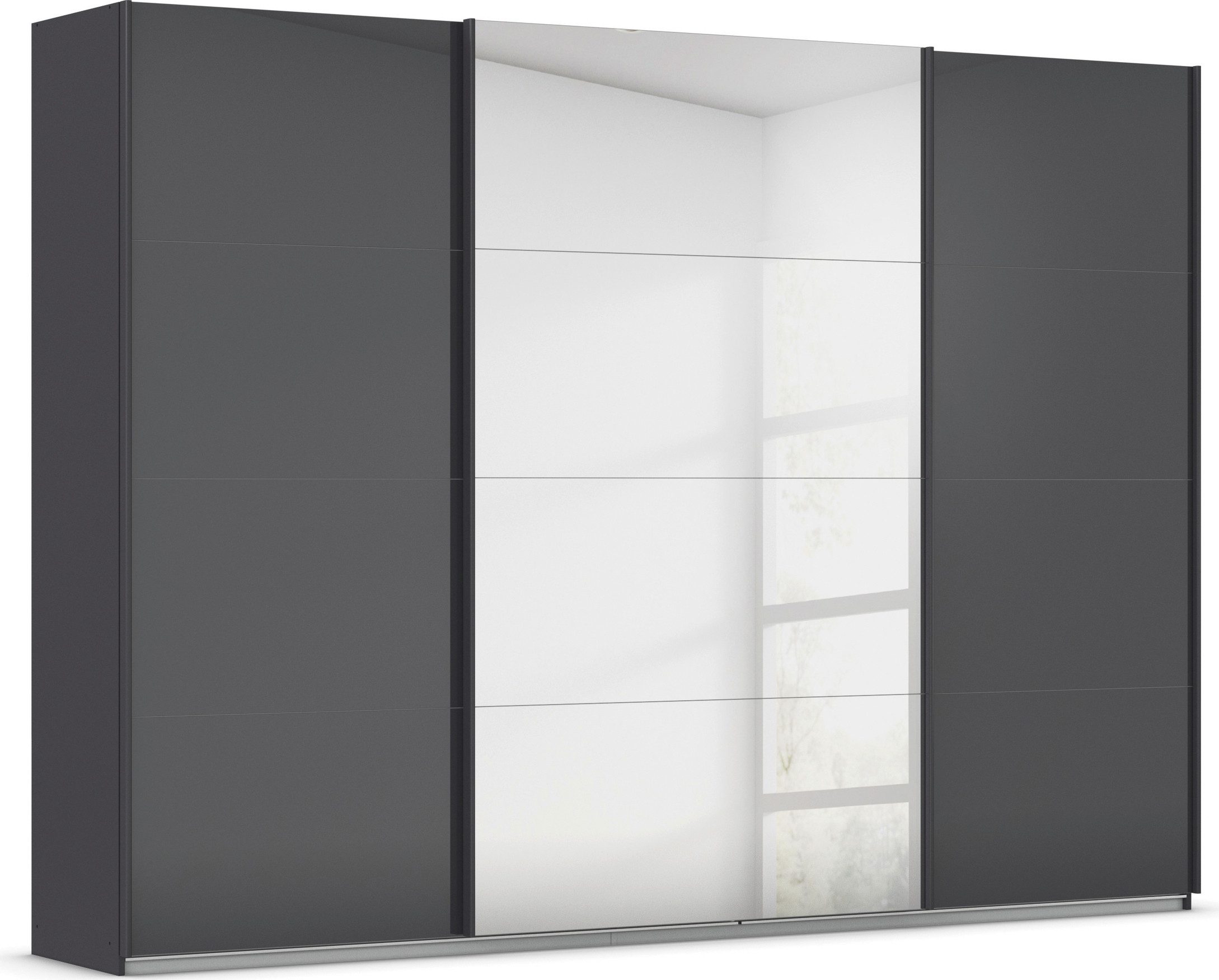 OTTO home Schwebetürenschrank Kleiderschrank Kleiderschränke Schrank Garderobe AGORDO mit Glasfront (Breiten 203/271/315/360 cm, Höhen 210/229 cm) durchdachte Innenausstattung, in 4 Breiten und 2 Höhen MADE IN GERMANY