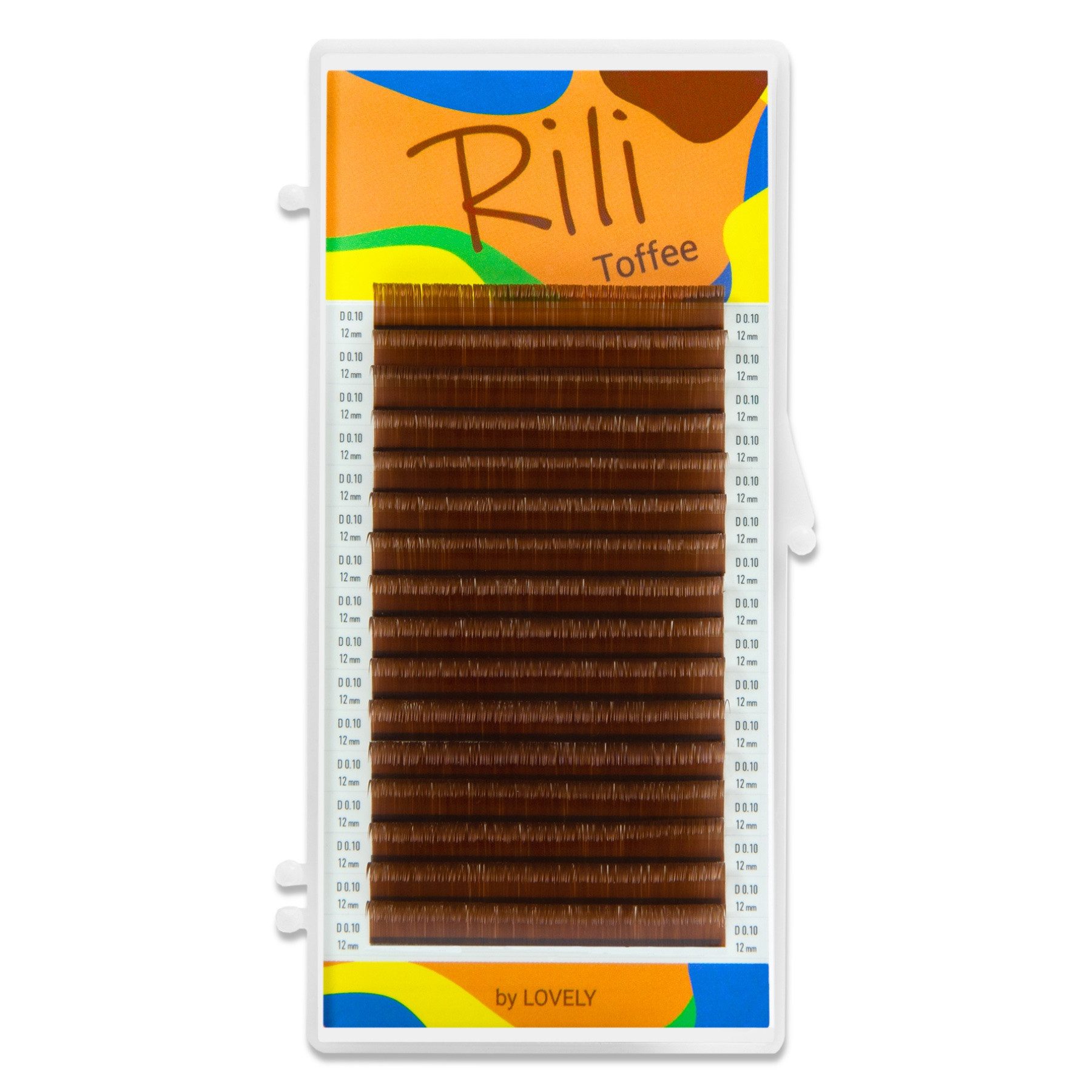 Einzelwimpern Wimpernverlängerung farbige Farbe hellbraun von Lovely Rili Toffee