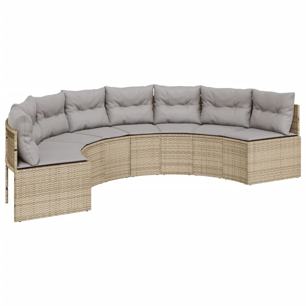 vidaXL Loungesofa Gartensofa mit Kissen Halbrund günstig online kaufen