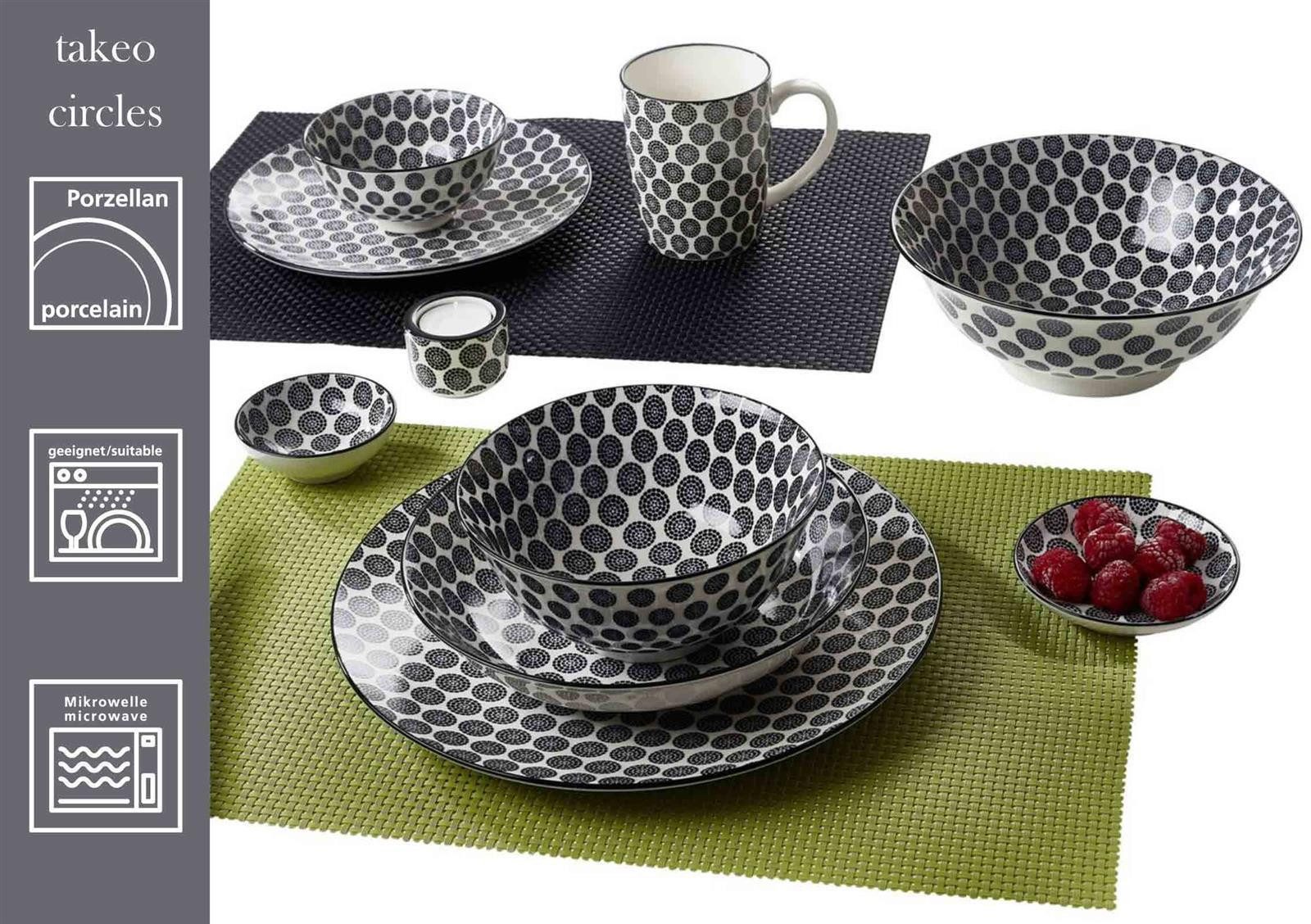 Ritzenhoff & Breker Tafelservice Takeo Circles Tafelservice 8er Set (8-tlg), 4 Personen, Porzellan