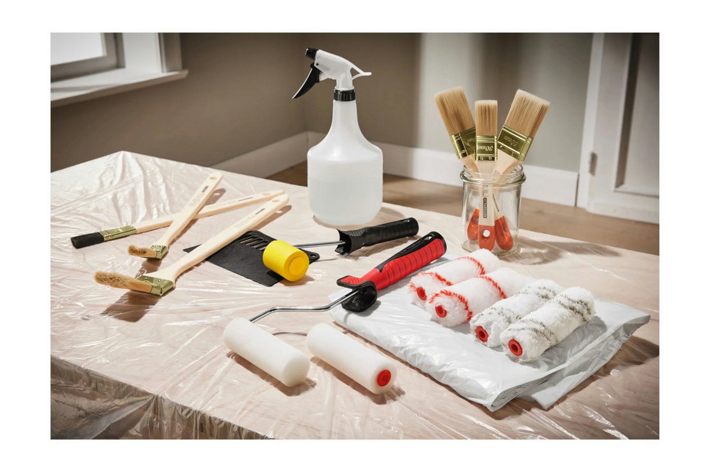 Thumbnail - Parkside Tapezierschere Parkside Tapezier Set 3 teilig Schere Spachtel Andruckrolle