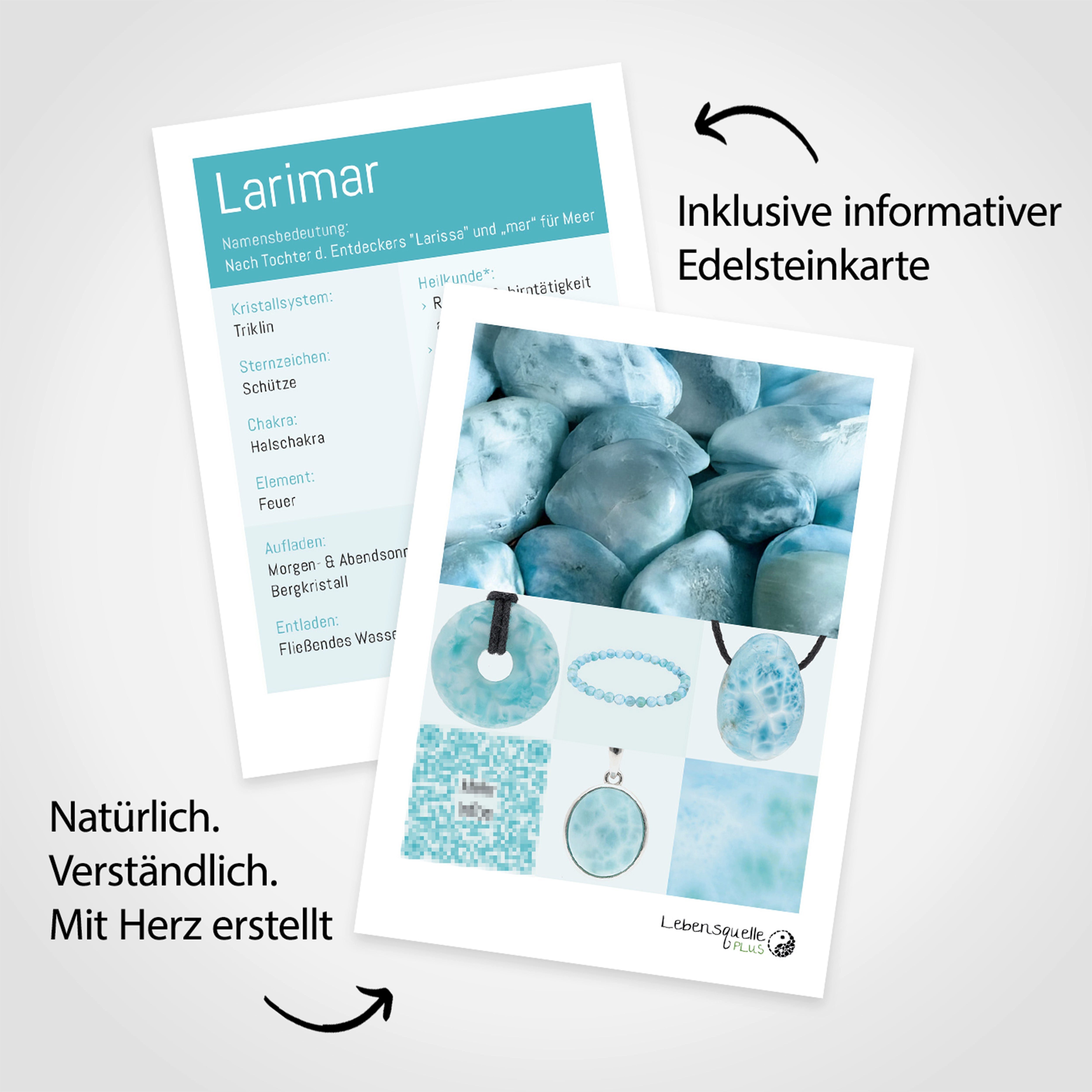Lebensquelle Plus Einhänger für Ohrschmuck Larimar Ohrstecker 6 mm, 925er Silber – Bild 4 von 5