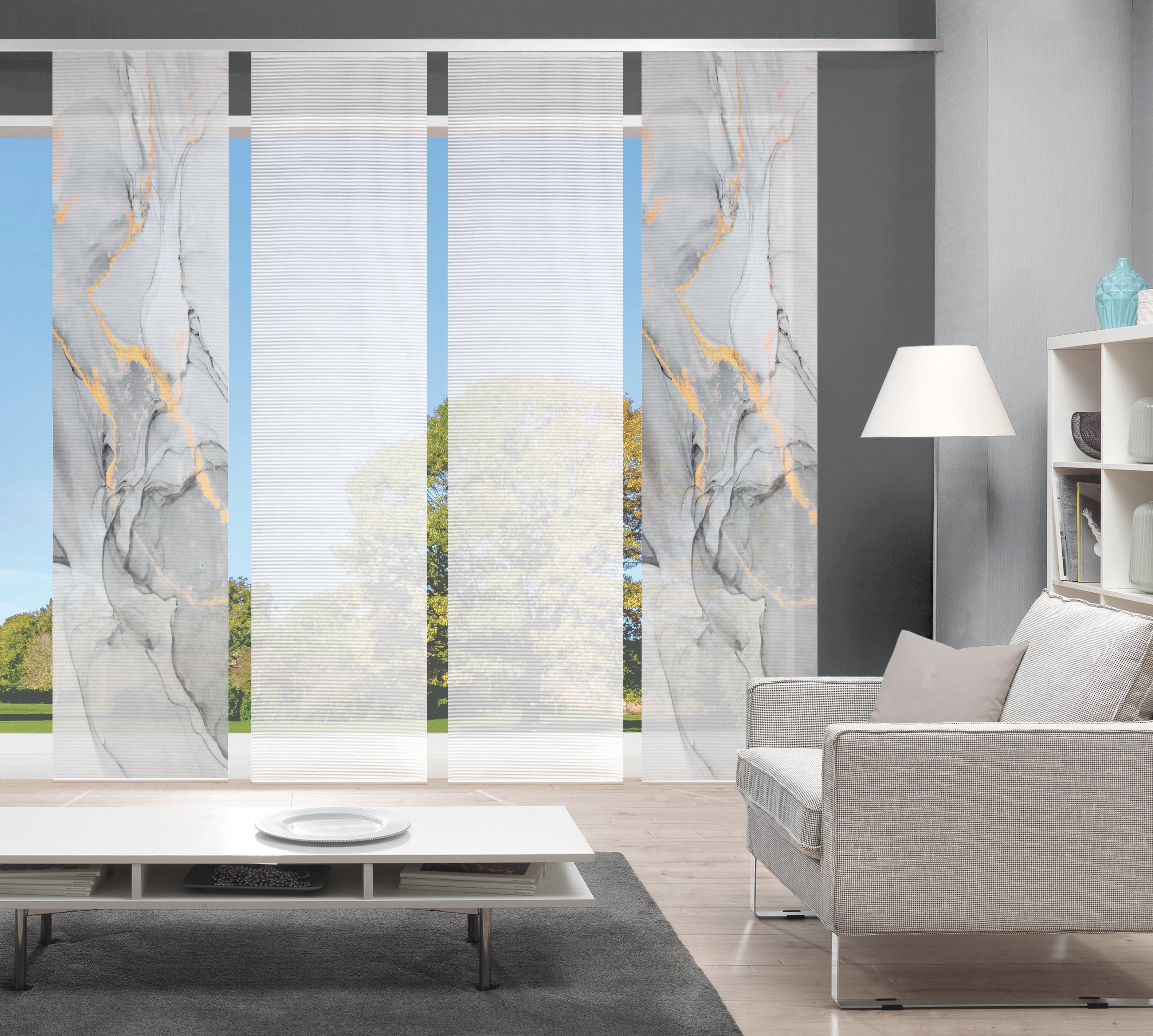 Vision S Schiebegardine MARMOSA 4er SET (4 St), Paneelwagen, blickdicht, Ba günstig online kaufen