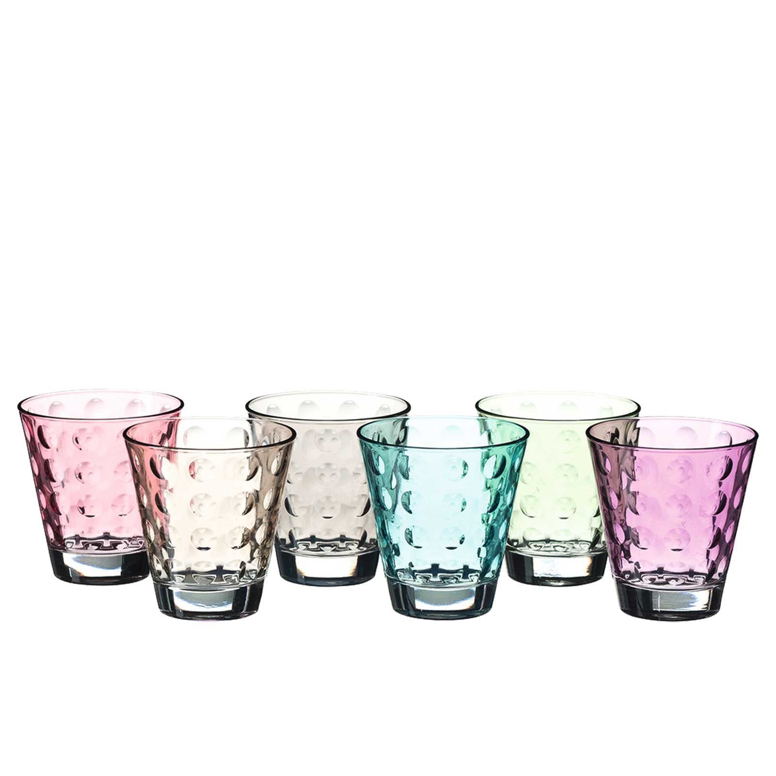 LEONARDO Gläser-Set »OPTIC Trinkglas klein 0,14l rot 6er ...