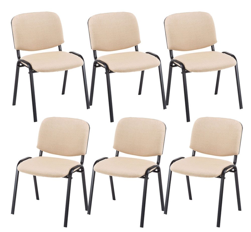 CLP Besucherstuhl Ken Stoff (6er Set), stapelbar, robustes Metall