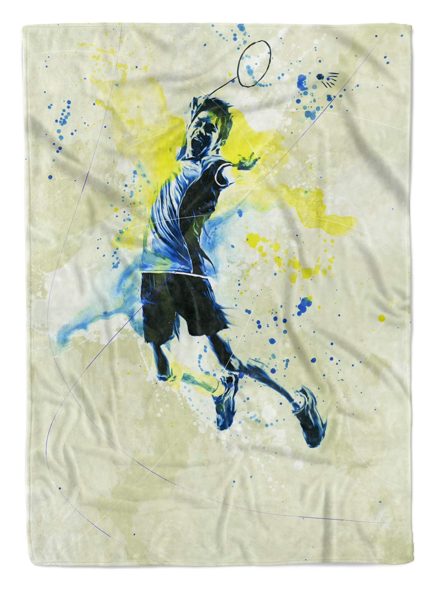 Handtücher SplashArt Sport Handtuch Strandhandtuch Saunatuch Kuscheldecke Kunstvoll Badminton Sporth, Baumwolle-Polyester-Mix (1-St), Handtuch
