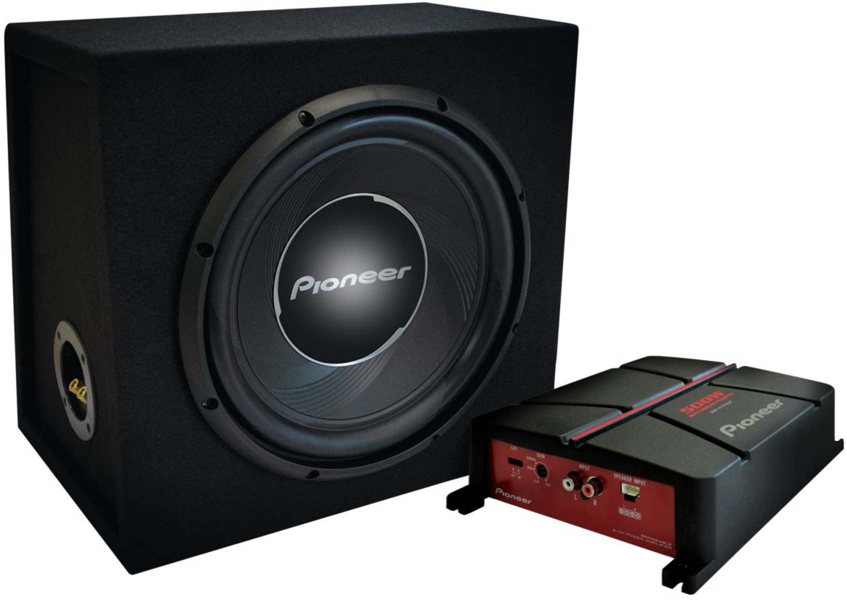 Pioneer GXT-3730B-SET Komplettpaket Gehäusesubwoofer & Verstärker Kabel Endverstärker (Anzahl Kanäle: 2)