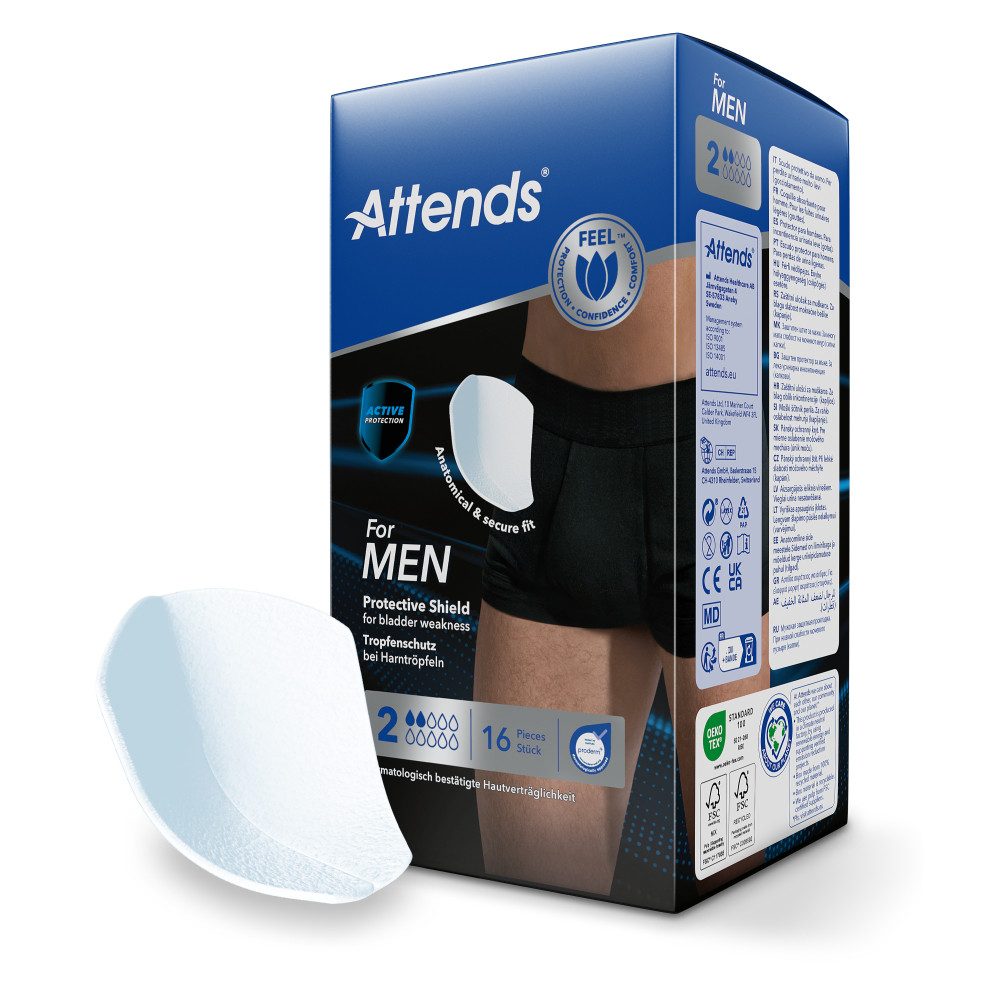 Attends GmbH Inkontinenz-Einlage Attends For Men 2 Protective Shield (1x16 Stück)