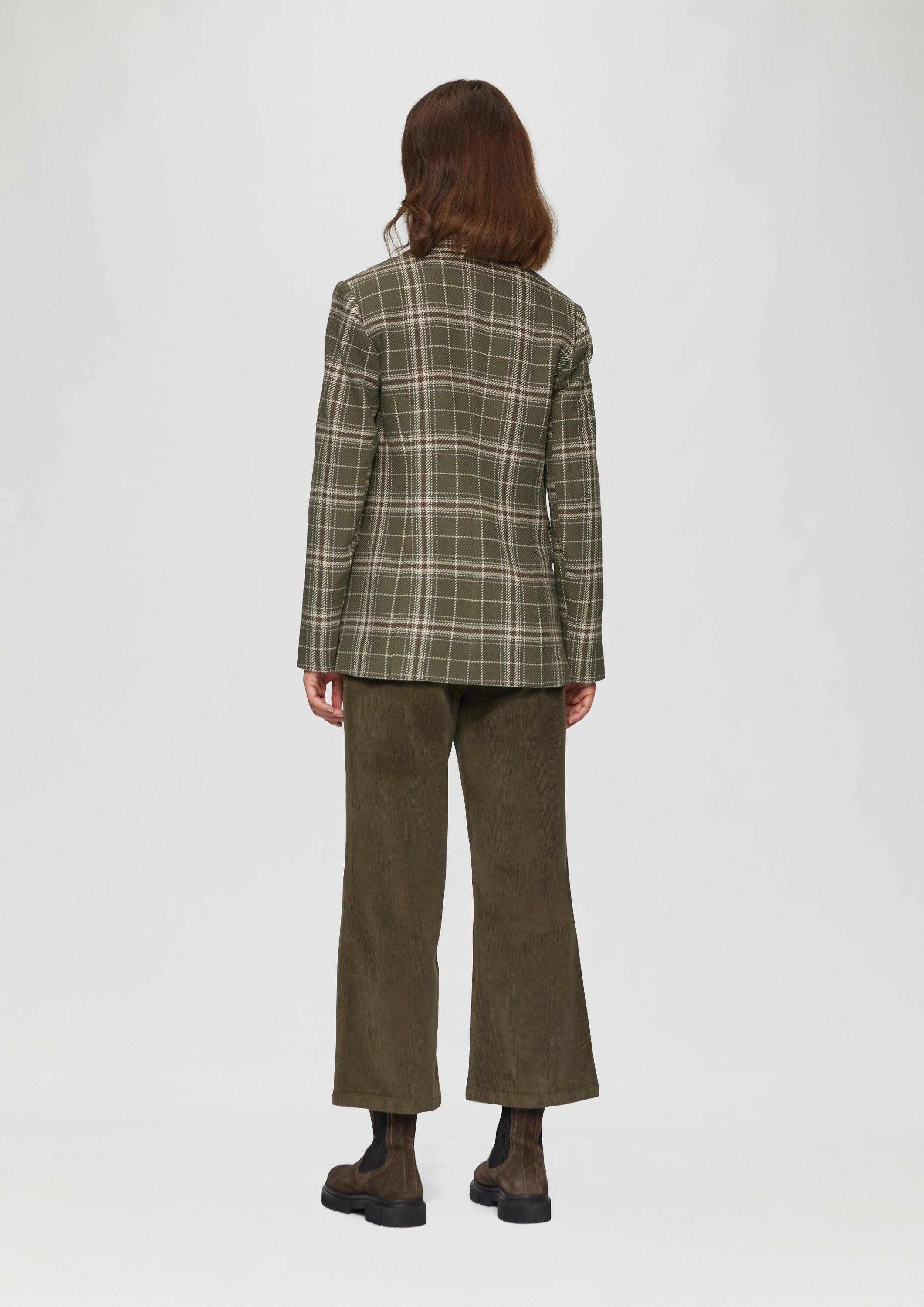s.Oliver Jackenblazer Indoor-Blazer Langer Twillblazer mit Karomuster