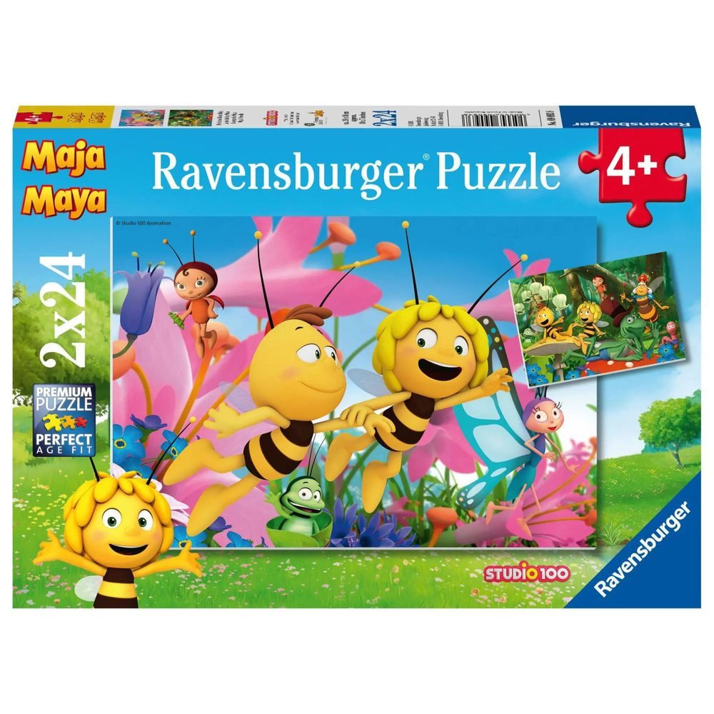 Ravensburger Puzzle Die kleine Biene Maja Puzzle 2 x 24 Teile, 24 Puzzleteile