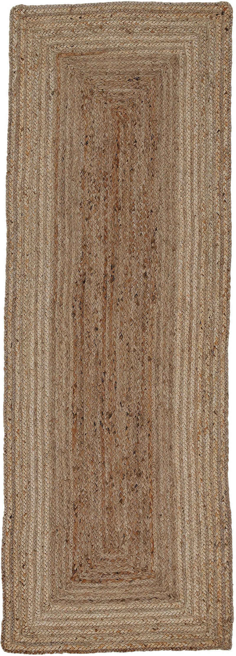 Läufer »Juteteppich Nele«, carpetfine, rechteckig, Höhe: 6 mm, geflochtener Wendeteppich aus 100% Jute, in vielen Größen