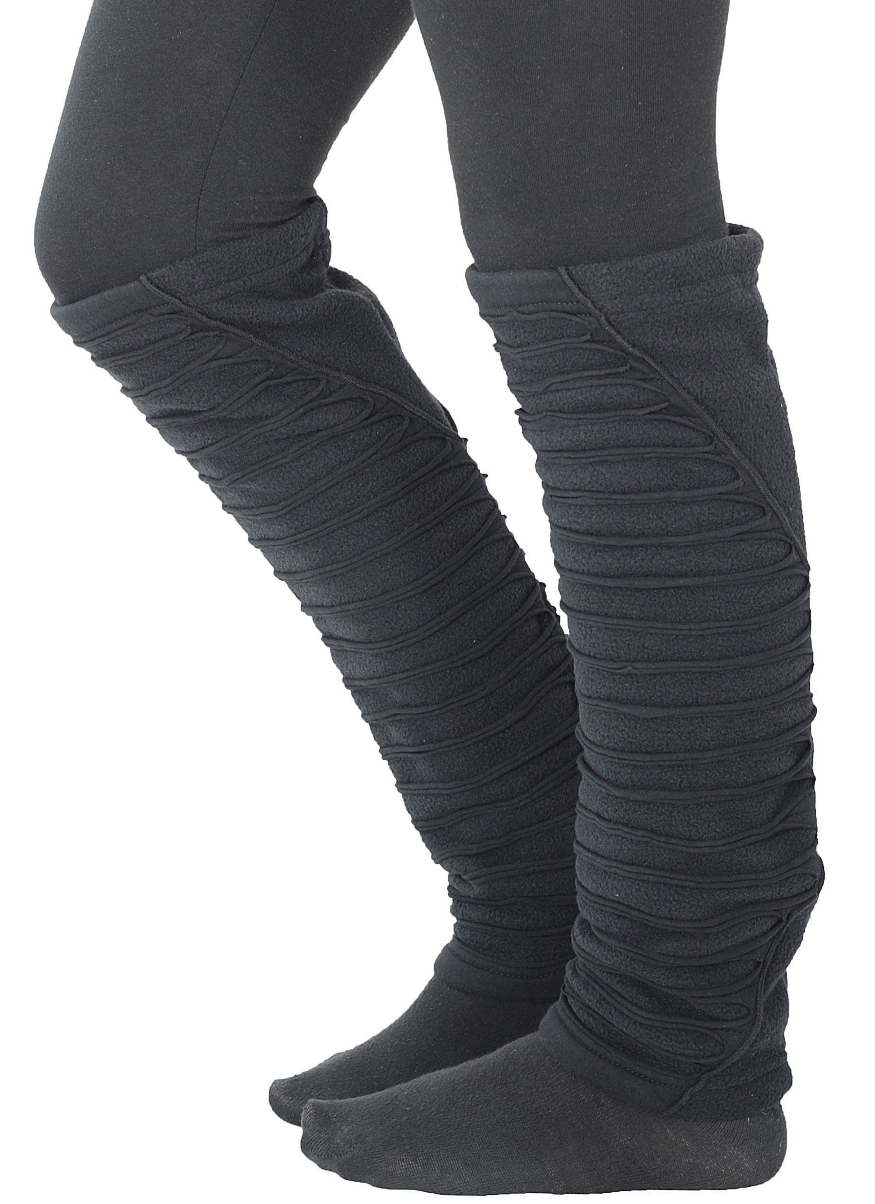 Einheitsgröße Fleece Schwarz PUREWONDER Beinstulpen Paar) aus Stulpen lw2 und Jersey (1