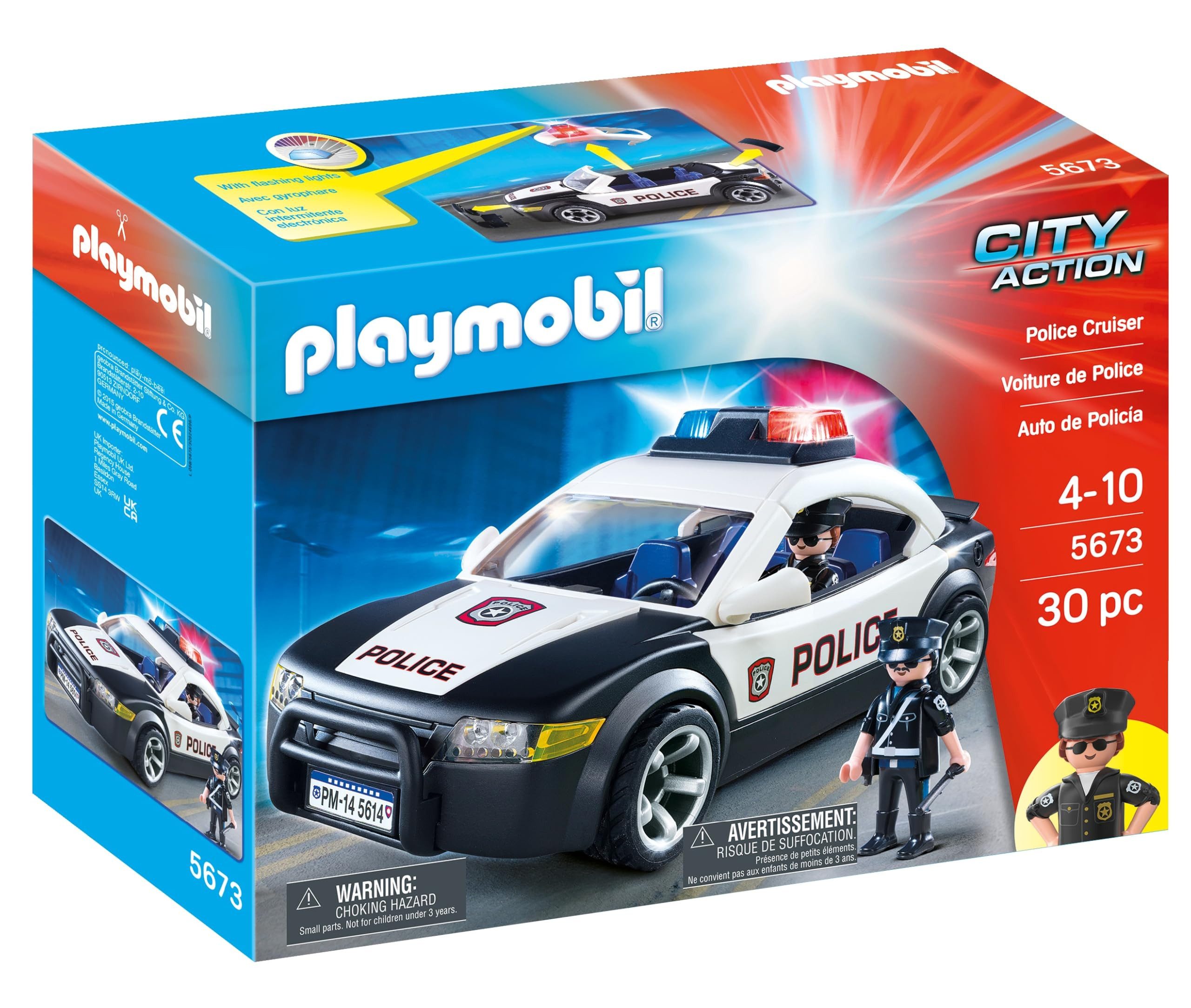 Playmobil® Spielwelt City Action Polizeiauto 5673, (30-tlg), PLAYMOBIL City Action Spielset