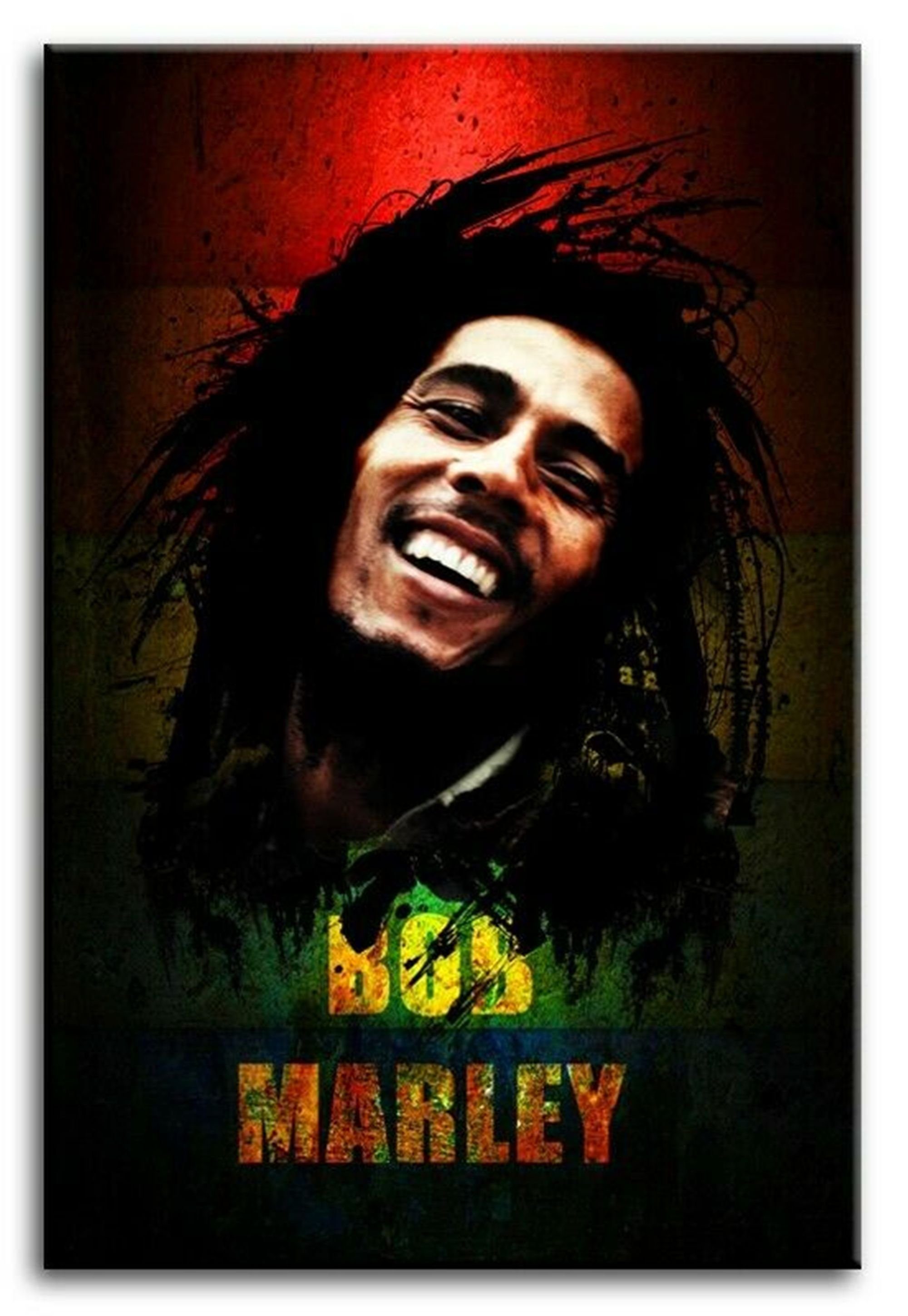 JVmoebel Gemälde Bild Foto Pop Sänger Bob Marley Portrait Gemälde Kiffer 93132 Sofort, Kunst
