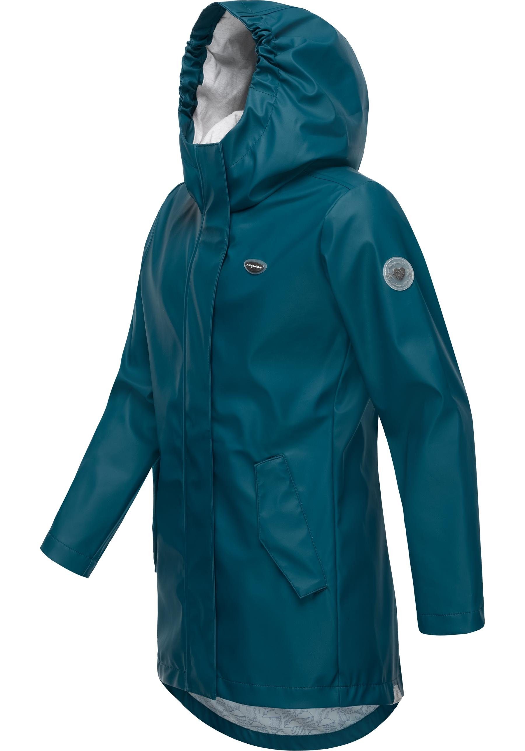 Ragwear Regenmantel Marjanka II stylischer Mädchen Regenparka mit geschweißten Nähten