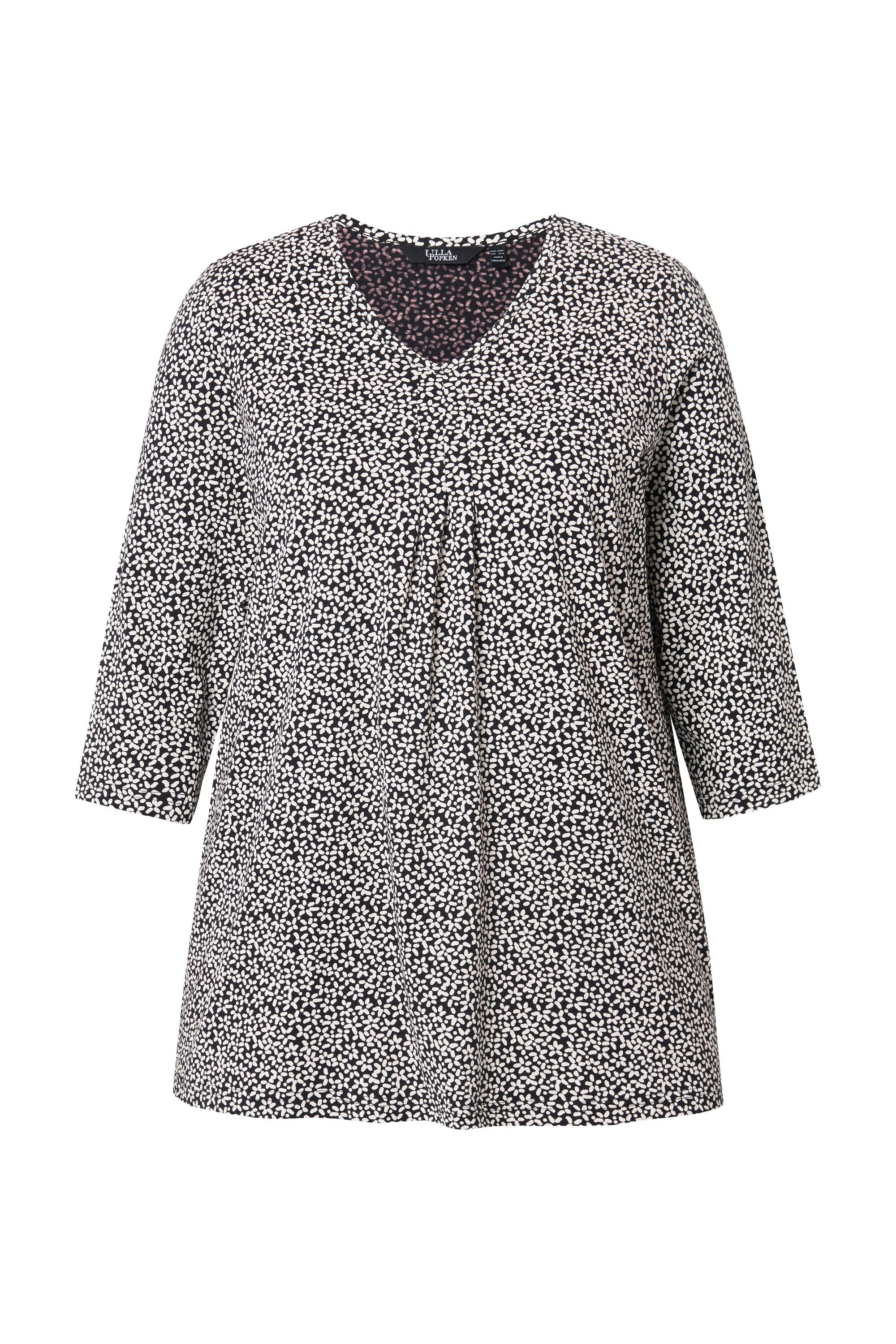 Ulla Popken Longsleeve Shirt Blüten A-Linie günstig online kaufen