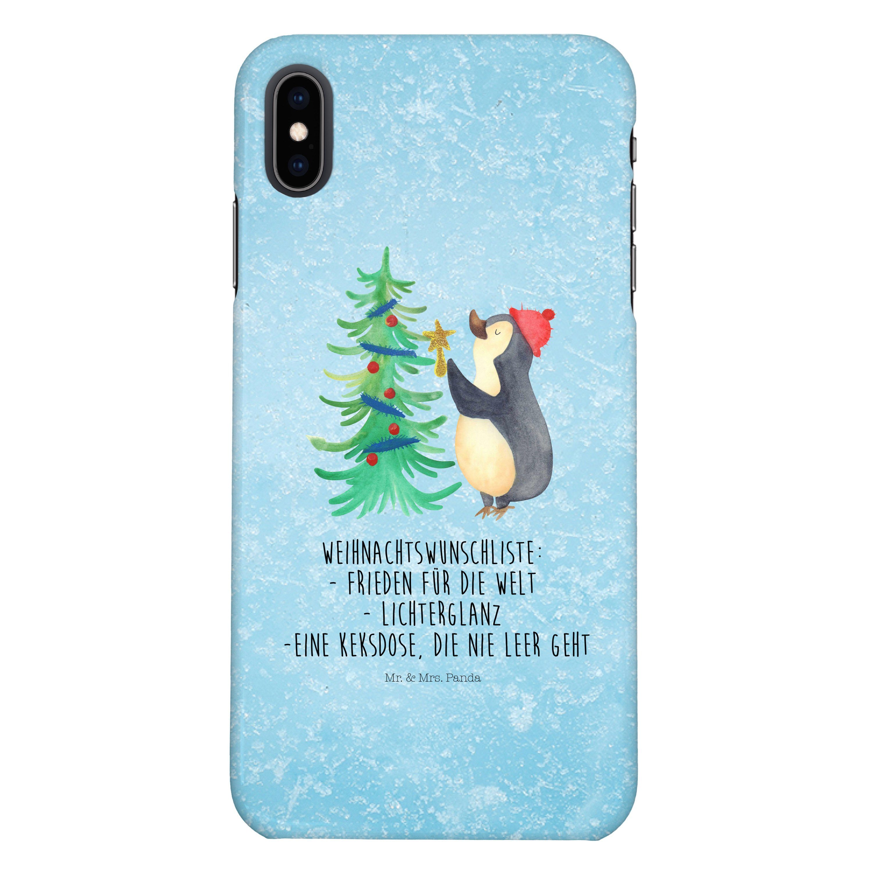 Mr. & Mrs. Panda Handyhülle »Pinguin Weihnachtsbaum Eisblau