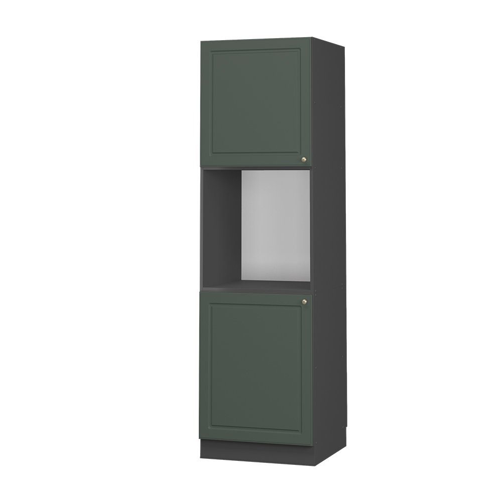 Vicco Herdumbauschrank Fame-Line, Grün-Gold Landhaus/Anthrazit, 60 cm offen (1-St)