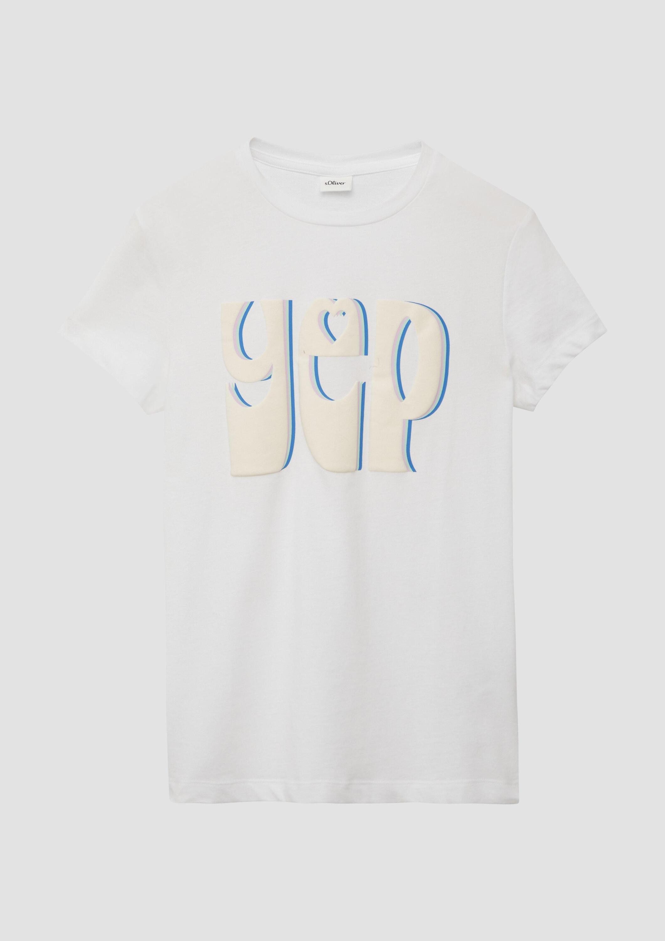 s.Oliver Kurzarmshirt T-Shirt T-Shirt mit Frontprint im Loose Fit