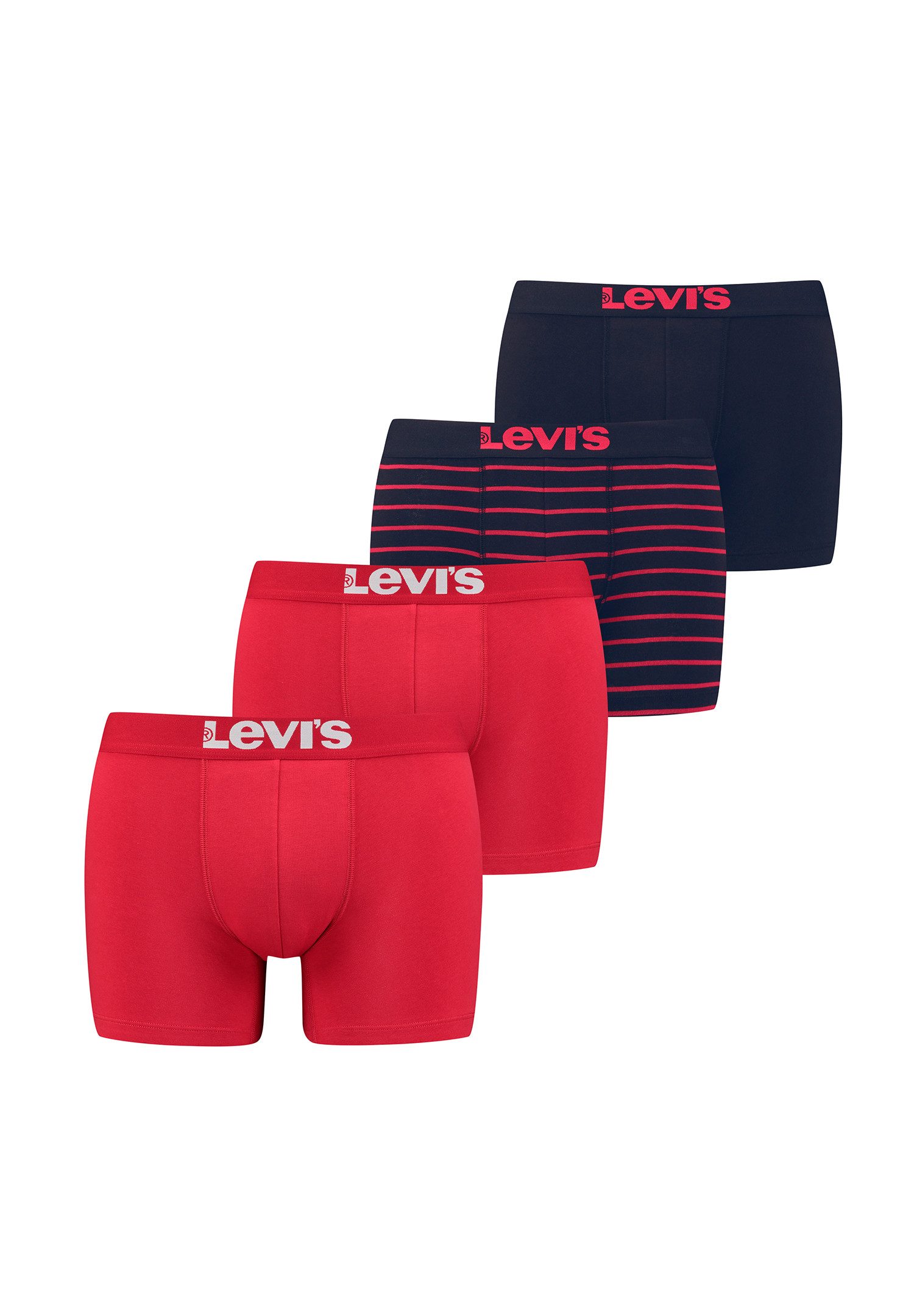 Levi's® Boxershorts LEVIS MEN SOLID BASIC BOXER & VINTAGE STRIPE 4P ECOM (Spar-Pack, 4-St., 4er-Pack)