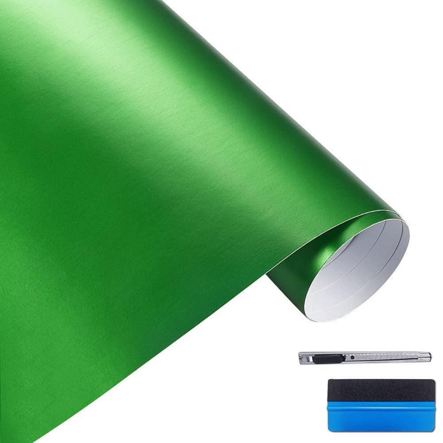 LuxusKollektion Dekorationsfolie Folie Vinyl Edelstahl Chrom Auto Wrapping Aufkleber Grün 5cm x 900cm