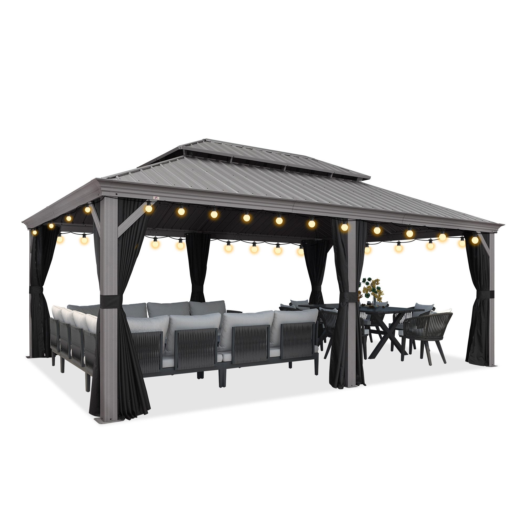 PURPLE LEAF Pavillon Hardtop Alu Gartenpavillon günstig online kaufen