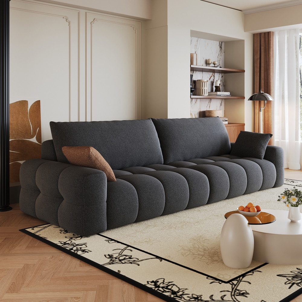 BBG Wohnlandschaft 260 cm Modulares Sofa 4-Sitzer Cloud Sofa ohne Montage, Sofa mit tiefer Sitzfläche und weicher Polsterung, Big Sofa