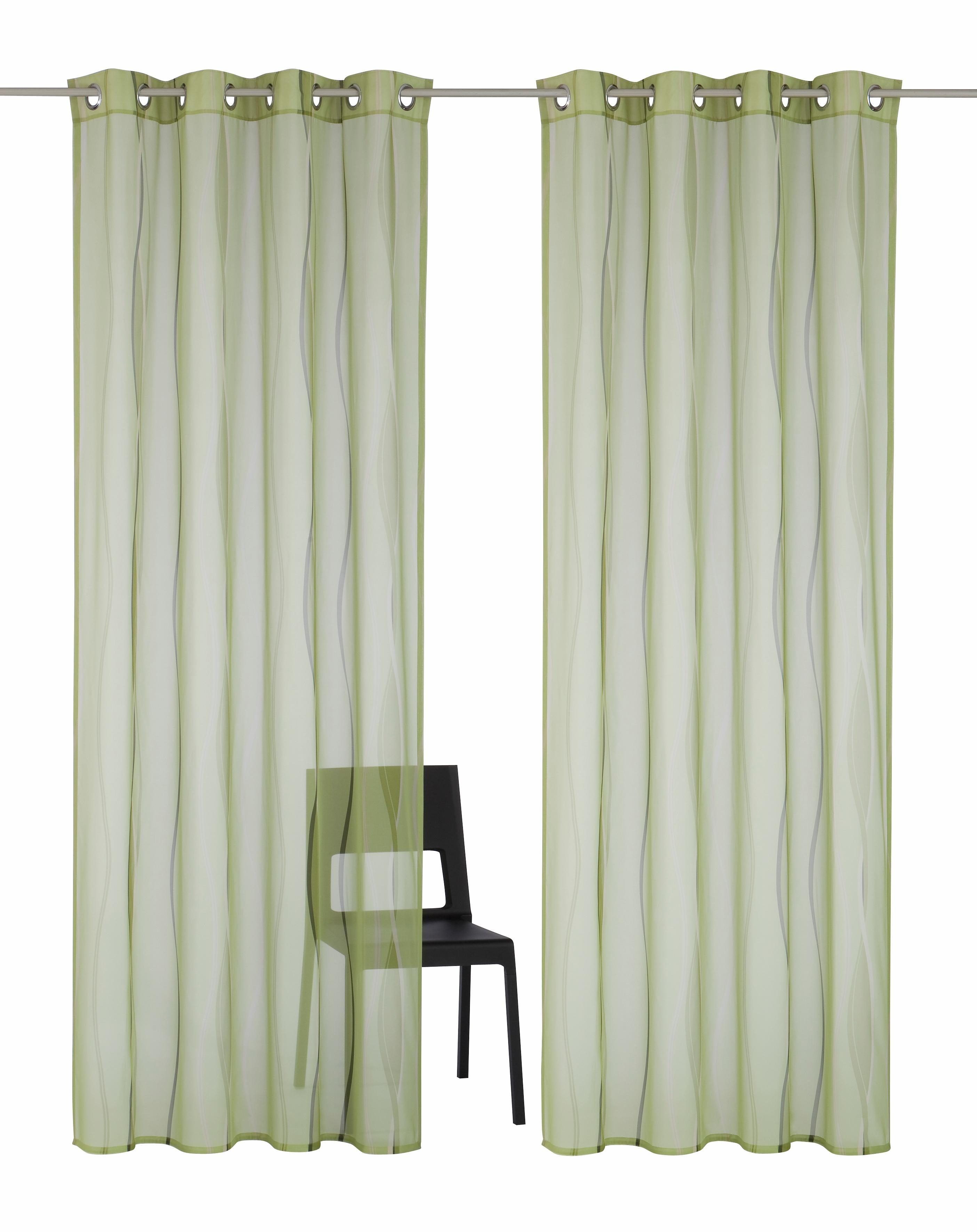 Polyester Voile, transparent, grün Gardine 2er-Set, St), (2 Ösen home, transparent, Dimona, my Voile,