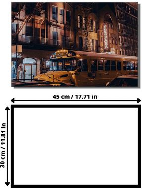 Victor (Zenith) Acrylglasbild Acrylglasbild \"School Bus\" - Größe: 30 x 45 cm, Fahrzeuge, in 30x45cm, Glasbilder New York School Bus, Wanddeko