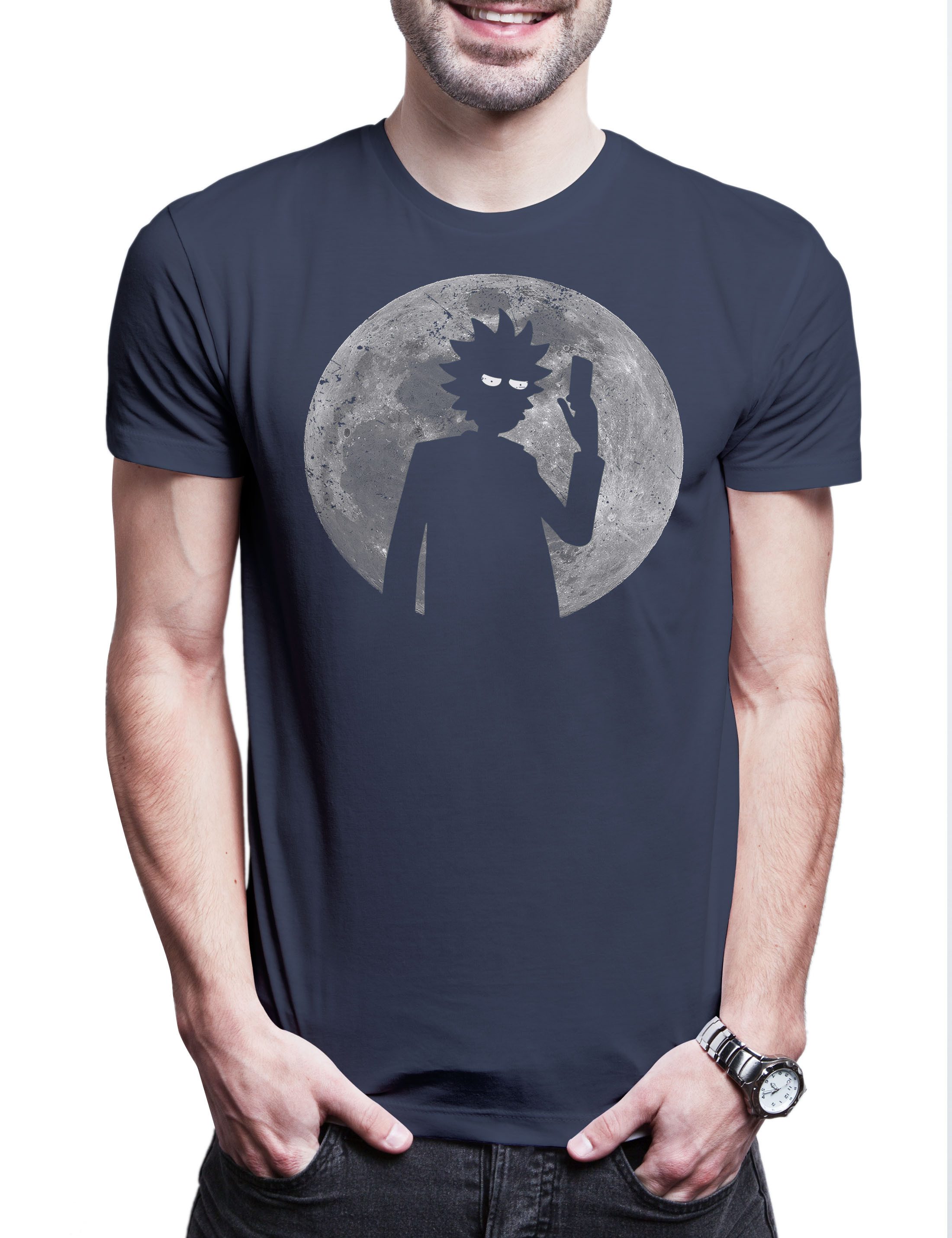 Print-Shirt Rick Moon Herren T-Shirt Mond Rick Sanchez Beth Plumbus Morty
