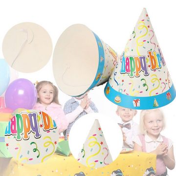 MAEREX Papierdekoration, 8er Set Lustige bunte Partyhüte 19,3cm für Kindergeburtstage