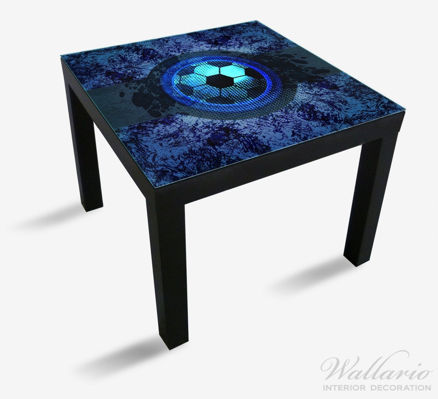 Lack für blau Ikea Muster Abstraktes Tisch Tischplatte Design (1 Fußball St), Wallario geeignet - in