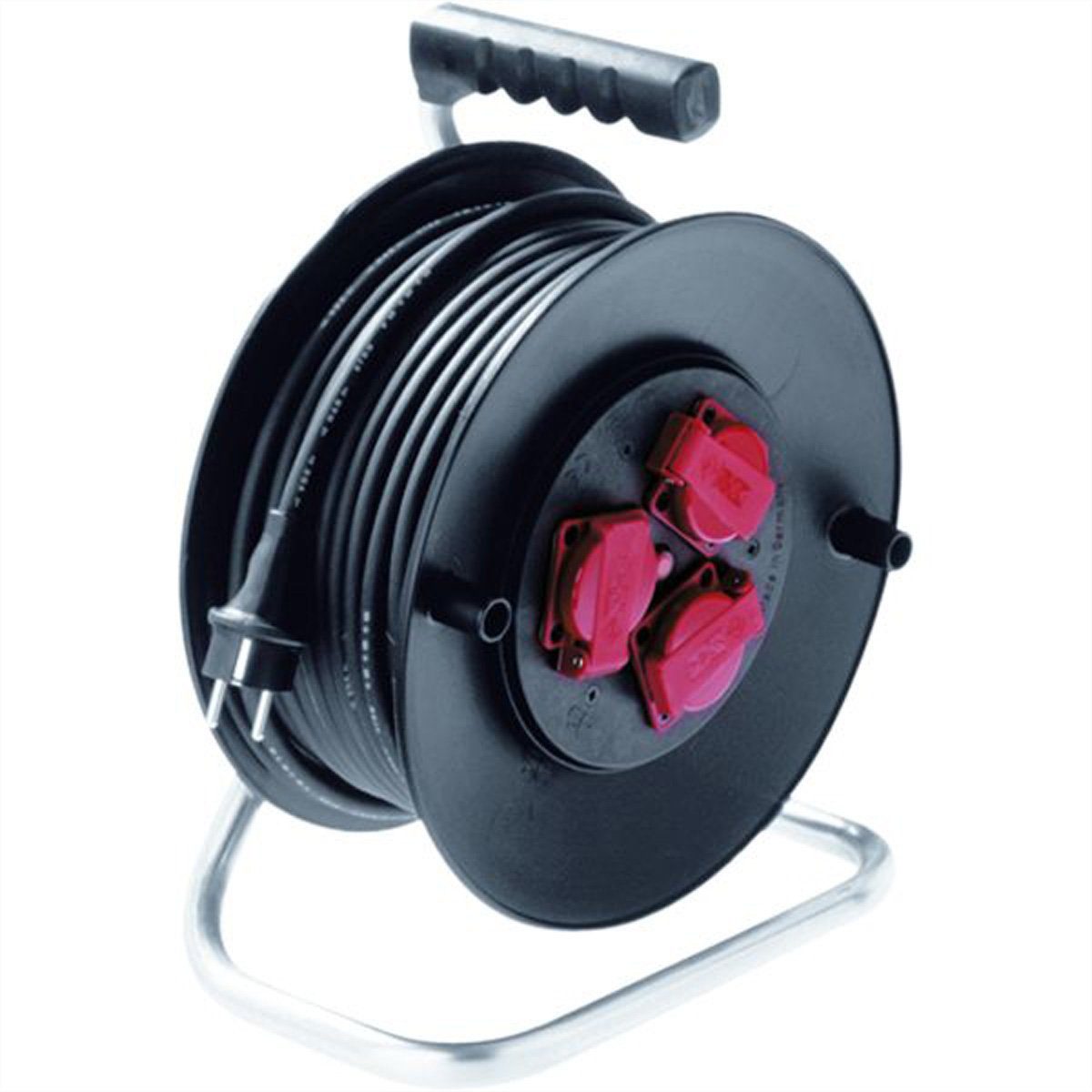 Bachmann Schutzkontakt-Aufrollkabeltrommel 3fach 230VAC Kabeltrommel (Kabellänge 40 m), IP44