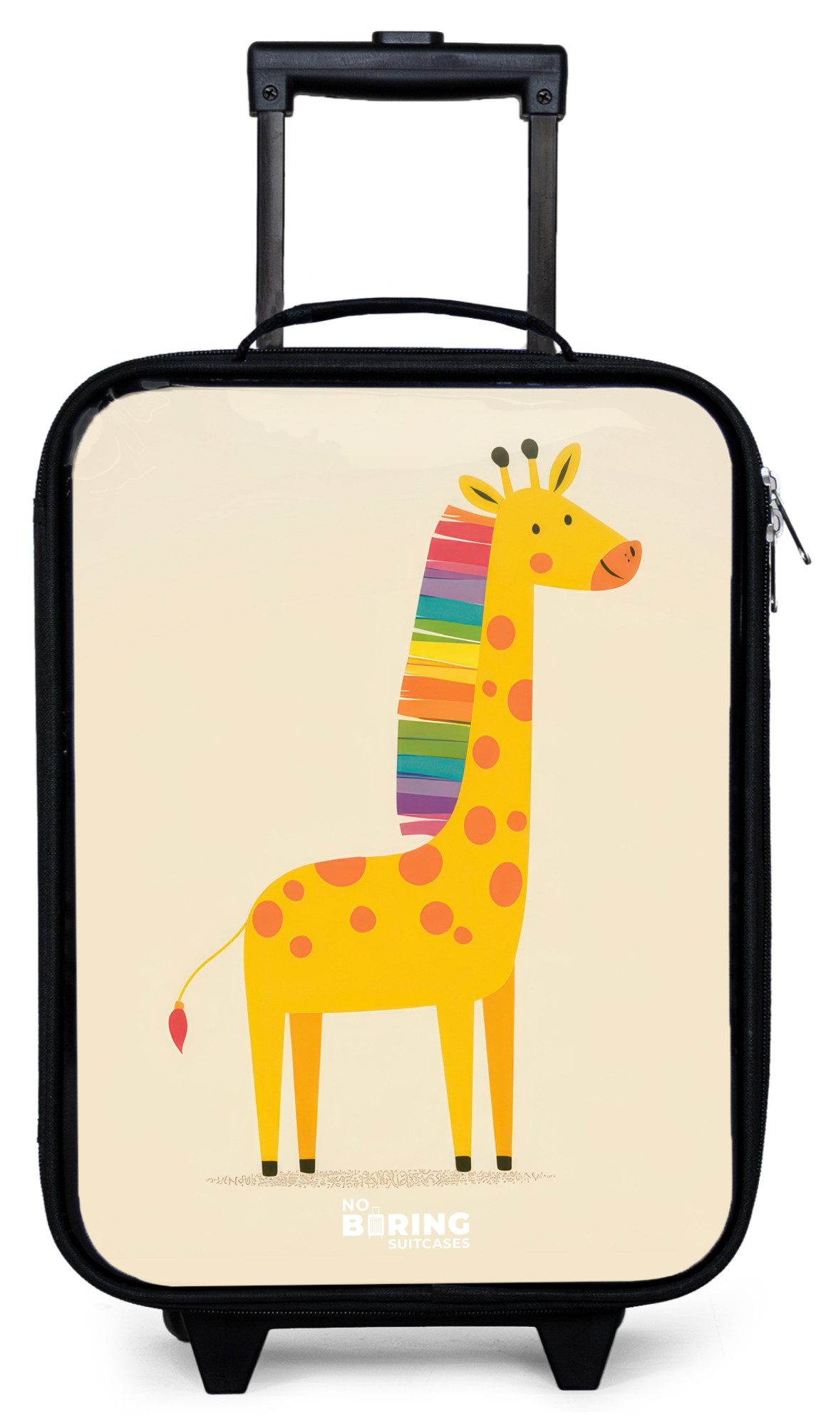 NoBoringSuitcases.com© Kinderkoffer mit leuchtende Räder - Giraffe - Tier - Farbenfroh, 2 Rollen, Kinder Koffer Klein, Trolley Handgepäck, Reisekoffer
