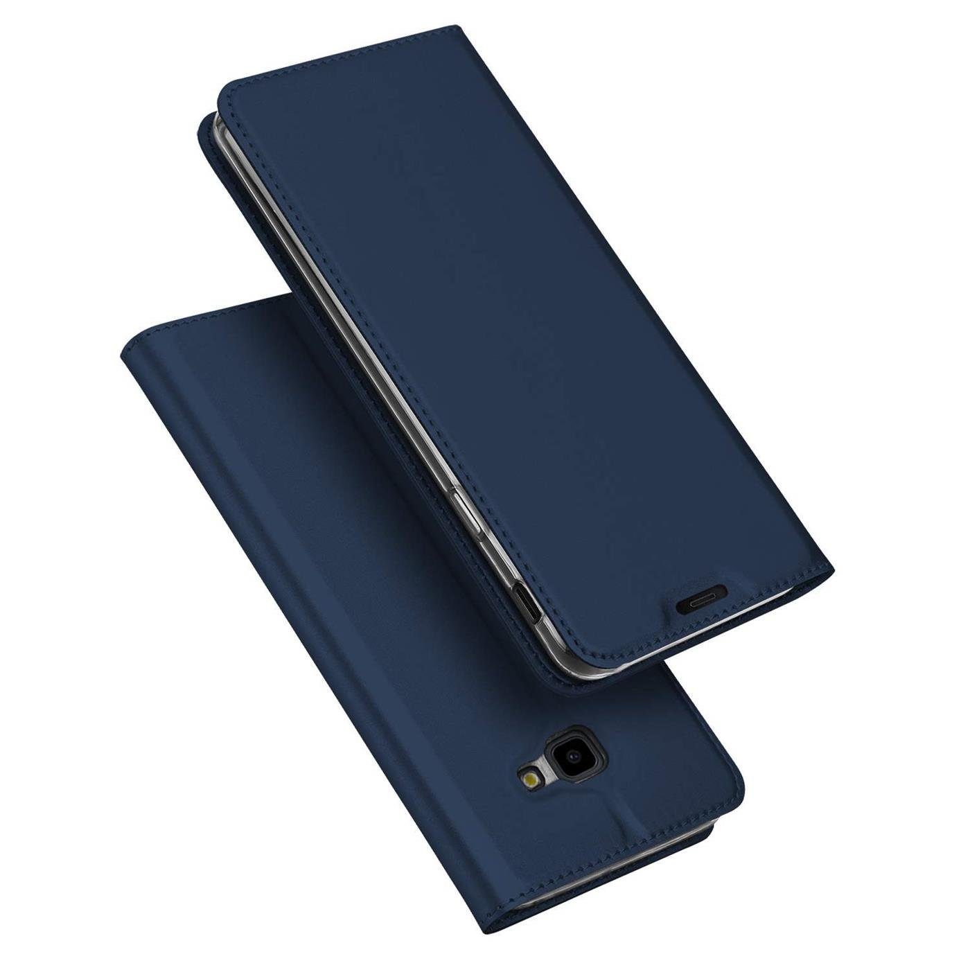 CoolGadget Handyhülle Klapptasche Wallet Kartenfach für Samsung Galaxy J4 Plus 6 Zoll, Ultra Slim Flip Case Hülle Klapphülle Cover Schutzhülle