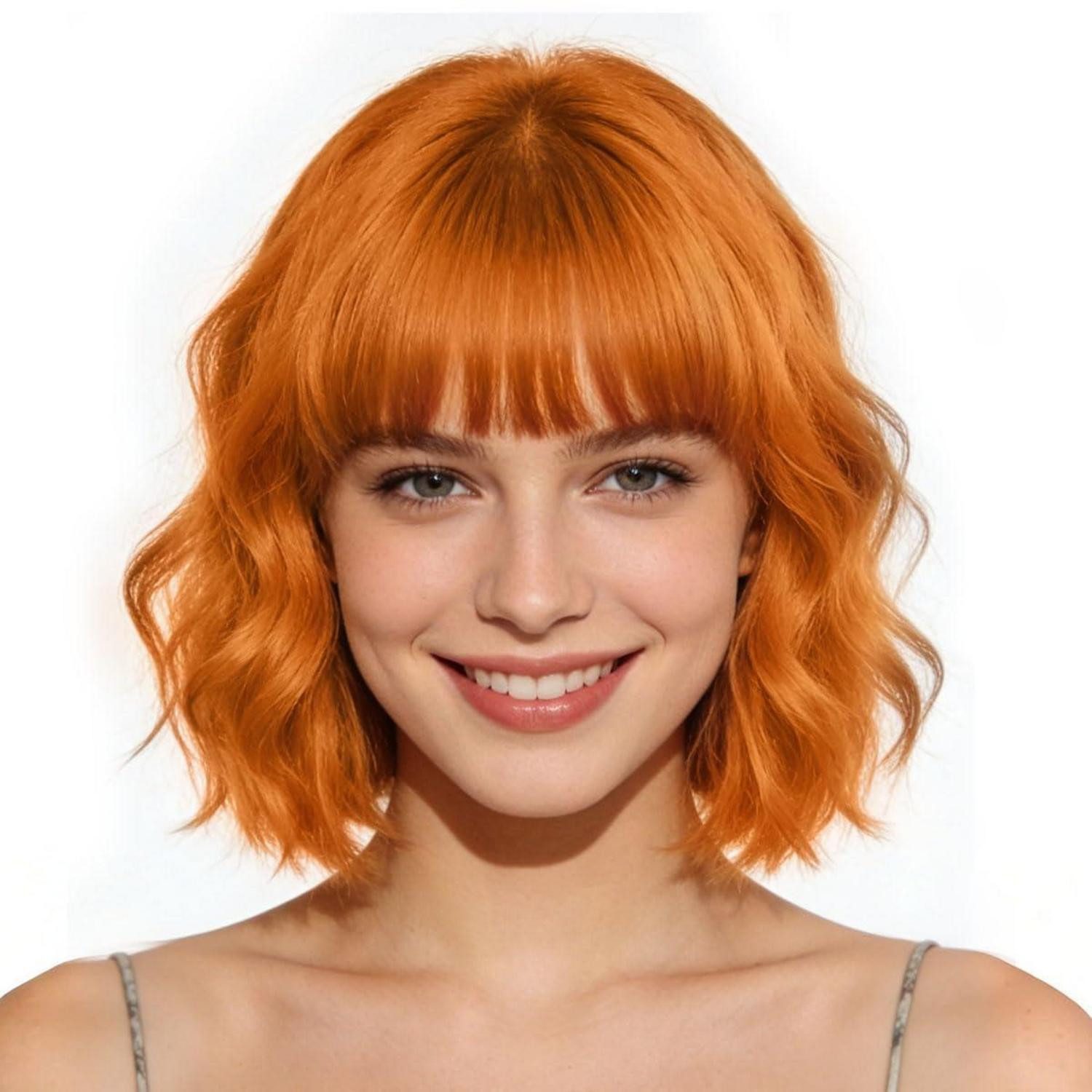 LuxusKollektion Kostüm-Perücke Perücke Damen Bob Pony Lockig Cosplay Halloween Kostüm Orange
