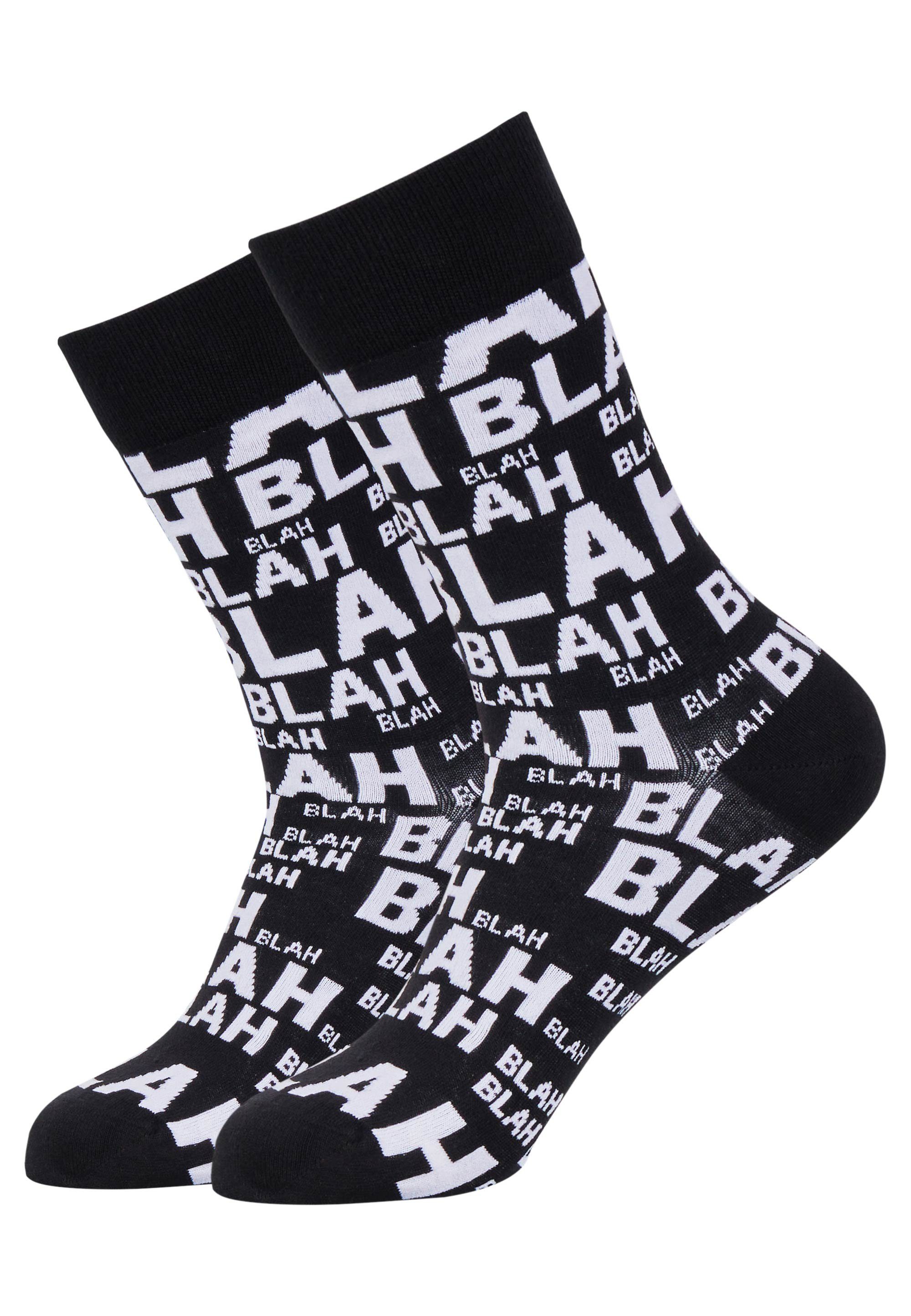 BLAH-BLAH UNHINGED Schriftzug mit dunkelgrau, Mxthersocker schwarz - trendigem (3-Paar) Socken