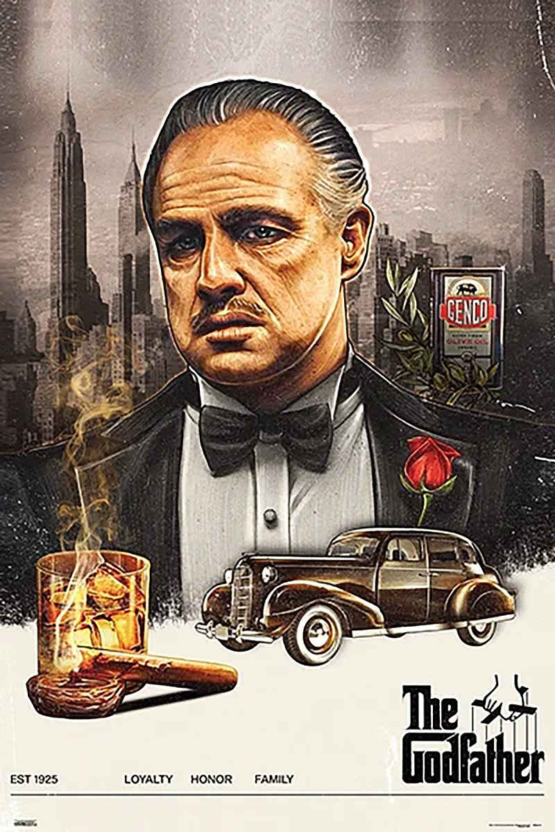 PYRAMID Poster Der Pate Poster Corleone Illustriert 61 x 91,5 cm