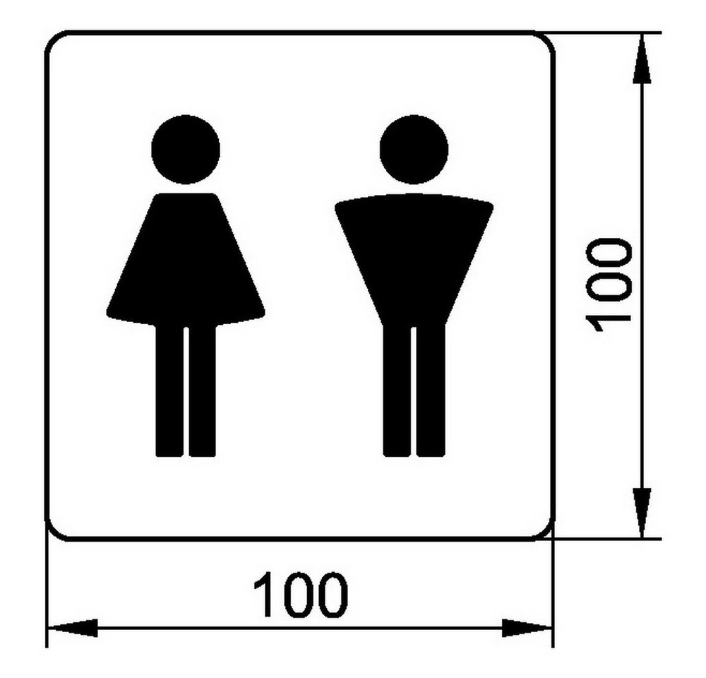 Thumbnail - Keuco Hinweisschild Plan, Türschild mit Symbol "Damen / Herren" - Verchromt