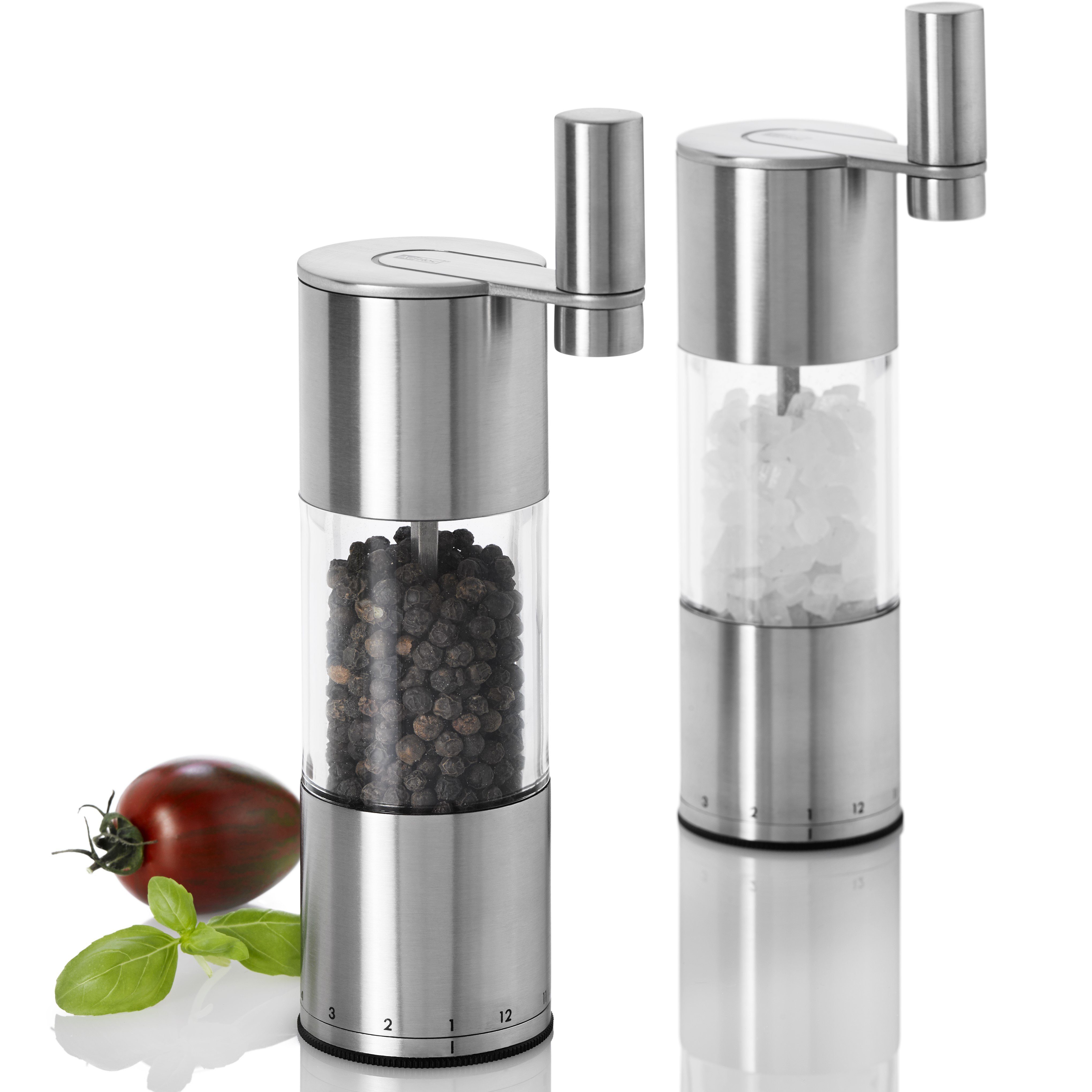 AdHoc Salz-/Pfeffermühle Getriebemühle Select manuell, (1 Stück), mit Präzisionsfeineinstellung (ohne Füllung)