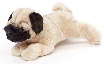 Uni-Toys Kuscheltier Mops Plushie (ohne Leine) - 21 cm (Länge) - Plüsch-Hund - Plüschtier, zu 100 % recyceltes Füllmaterial